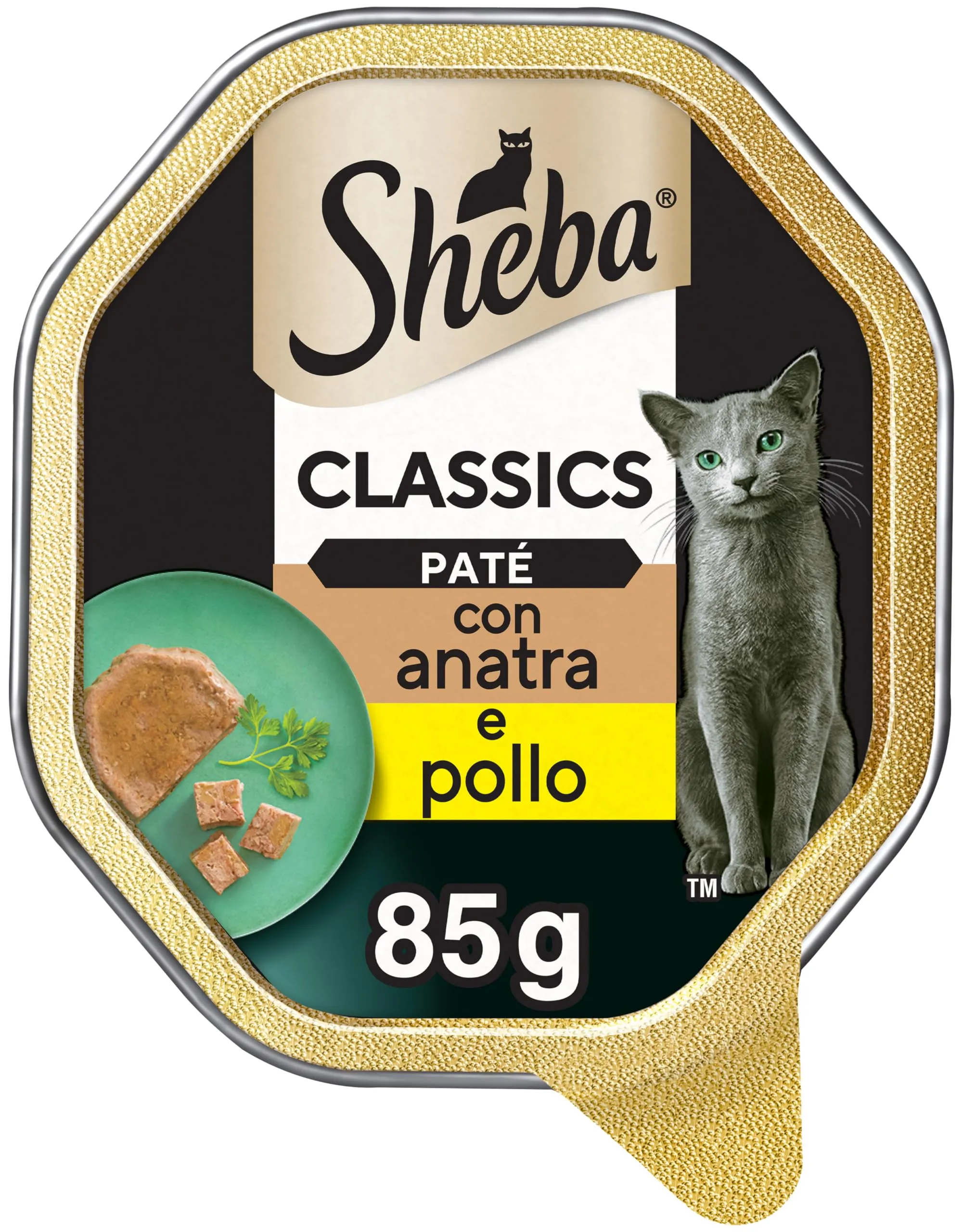Sheba Paté Classics Cibo per Gatto con Anatra e Pollo, 22 Vaschette da 85 g - immagine 1