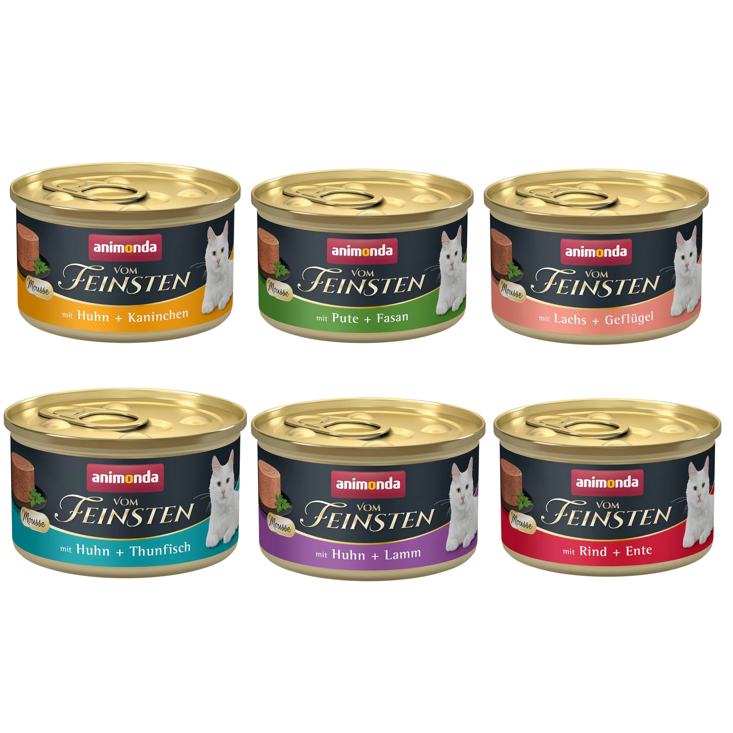 animonda Vom Feinsten Cibo per gatti adulti Mousse, varietà (72 x 85 g), senza cereali e zucchero - immagine 1