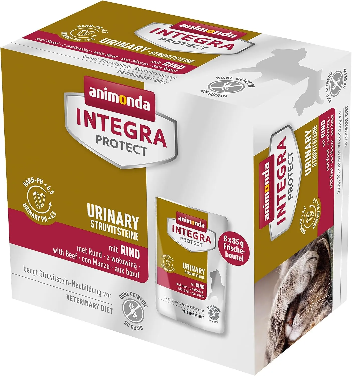 Animonda Integra Protect Urinary Struvite per Gatti Adulti con Manzo (8x85g) - immagine 1
