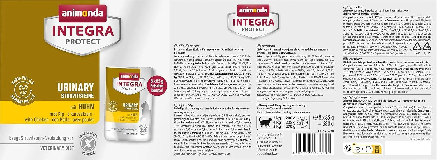 Animonda Integra Protect Urinary Struvite con Pollo (8x 85g) - immagine 4