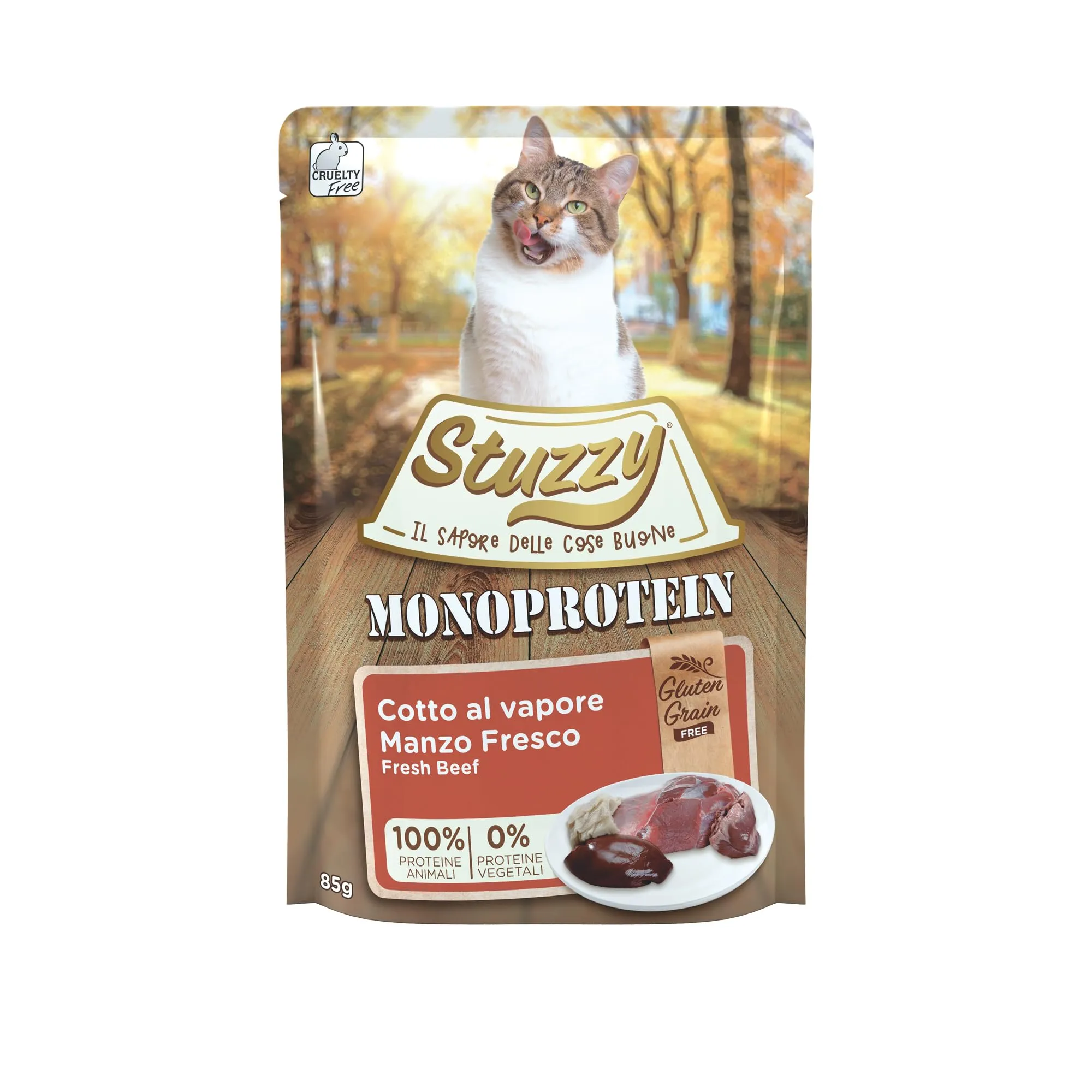 Stuzzy Monoprotein Cibo Umido per Gatti, Manzo, 20 x 85g - immagine 1
