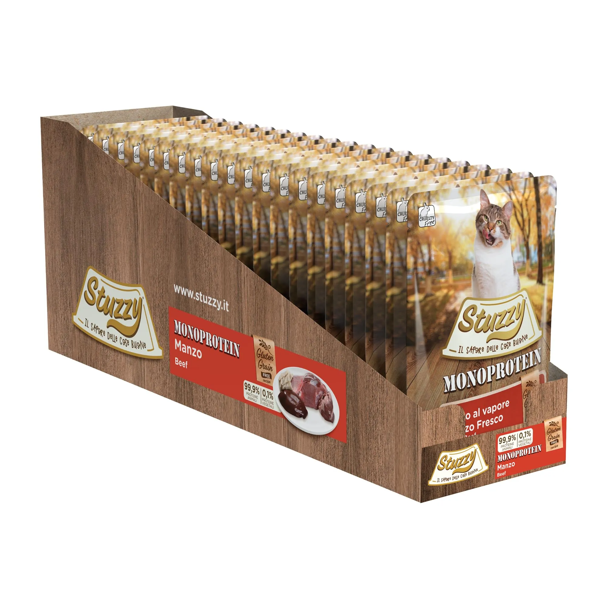 Stuzzy Monoprotein Cibo Umido per Gatti, Manzo, 20 x 85g - immagine 2
