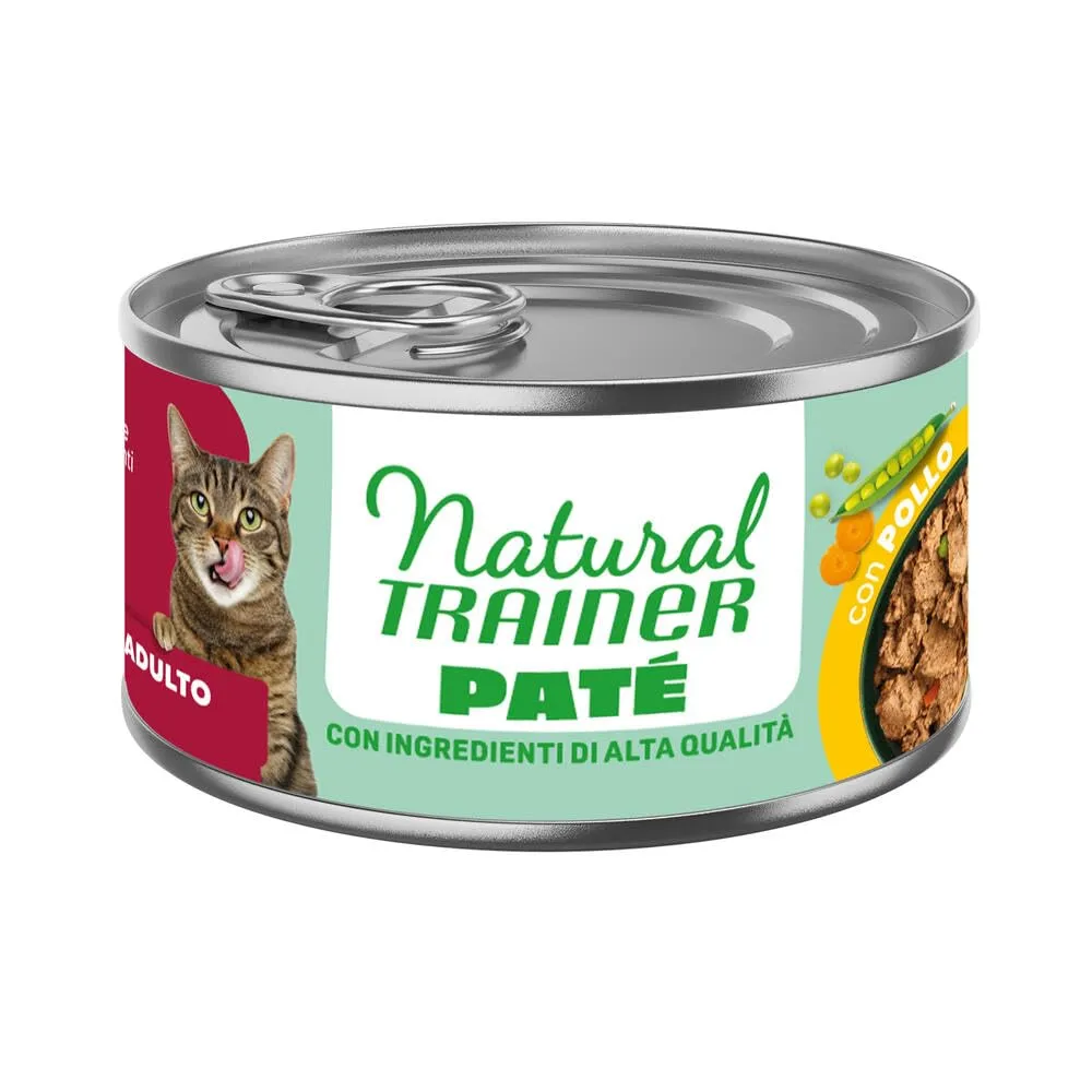 Trainer Natural Adult Cibo Umido per Gatti, Paté di Pollo, 18 x 85g - immagine 2
