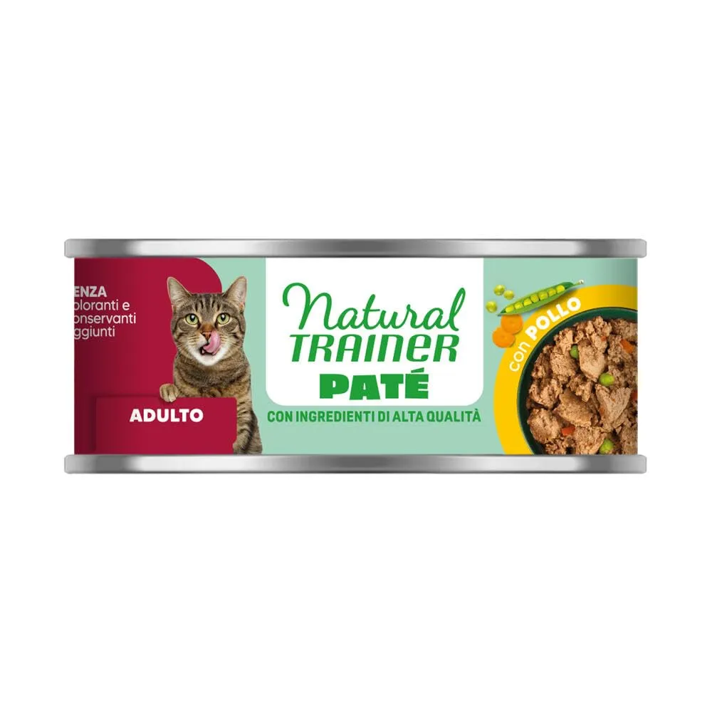 Trainer Natural Adult Cibo Umido per Gatti, Paté di Pollo, 18 x 85g - immagine 3