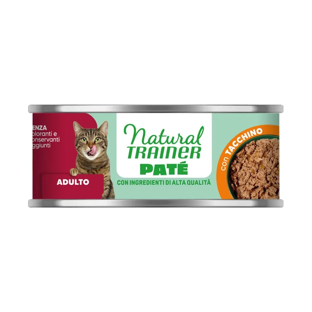 Trainer Natural Adult Cibo Umido per Gatti, Paté di Tacchino, 18 x 85g - immagine 3