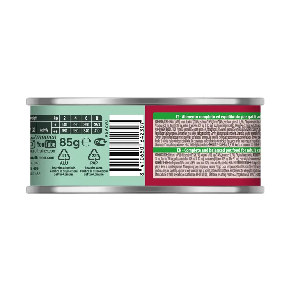 Trainer Natural Adult Cibo Umido per Gatti, Paté di Tonno, 18 x 85g - immagine 4