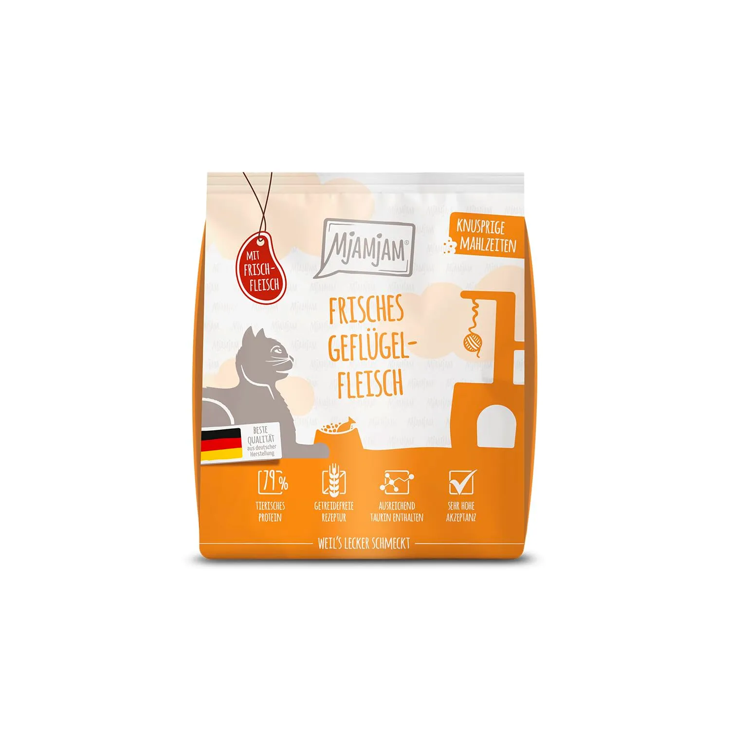 MjAMjAM Crocchette Premium per Gatti Senza Cereali al Pollame, 300 g - immagine 1