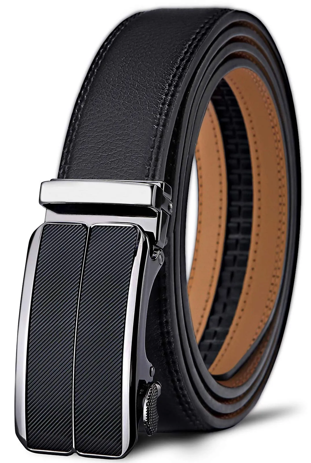 BULLIANT Cintura in Pelle Uomo Cricchetto Automatica 35mm, Nero, 125cm - immagine 1