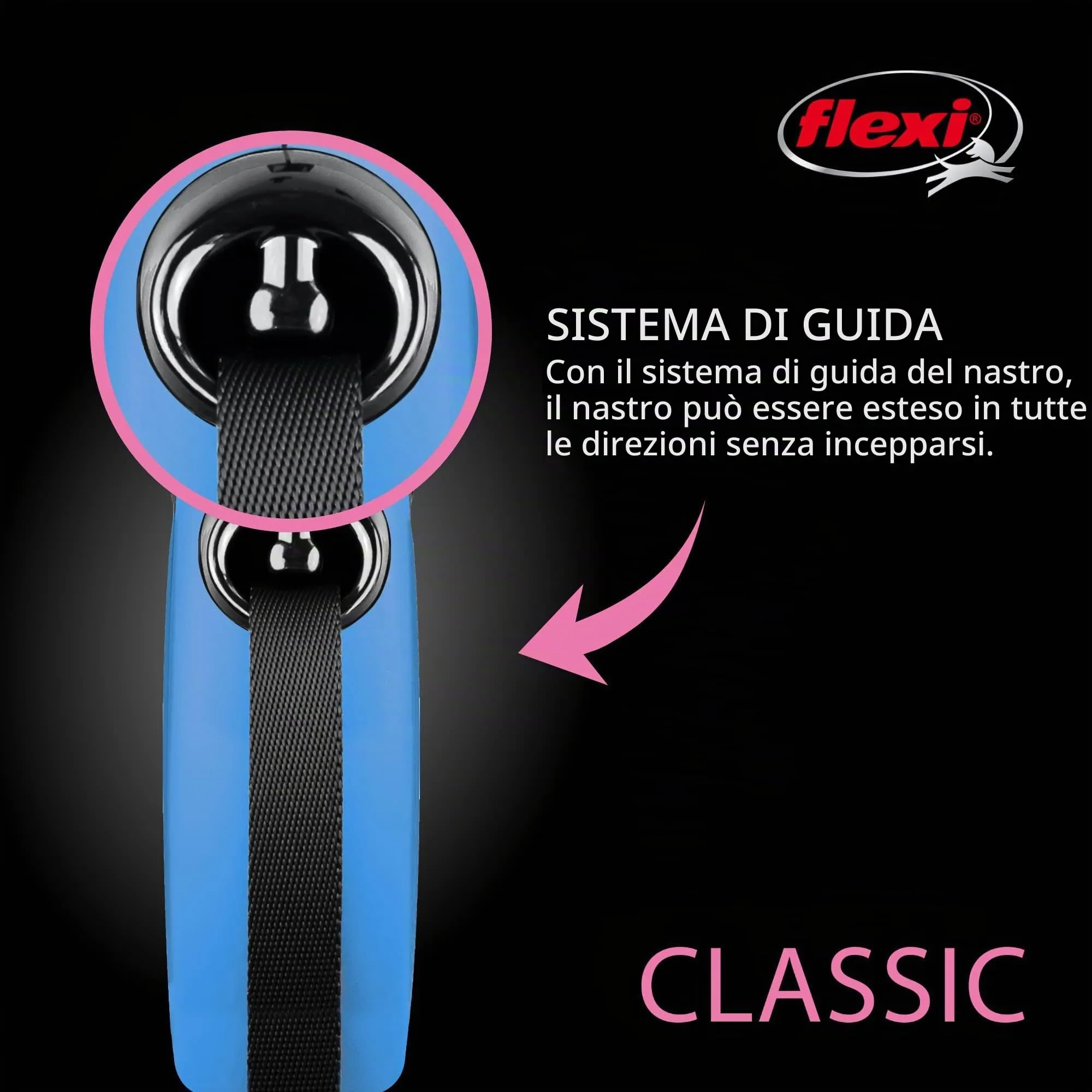 Flexi New Classic Guinzaglio Retrattile per Cani, 4,9 m, Piccolo, Blu - immagine 4