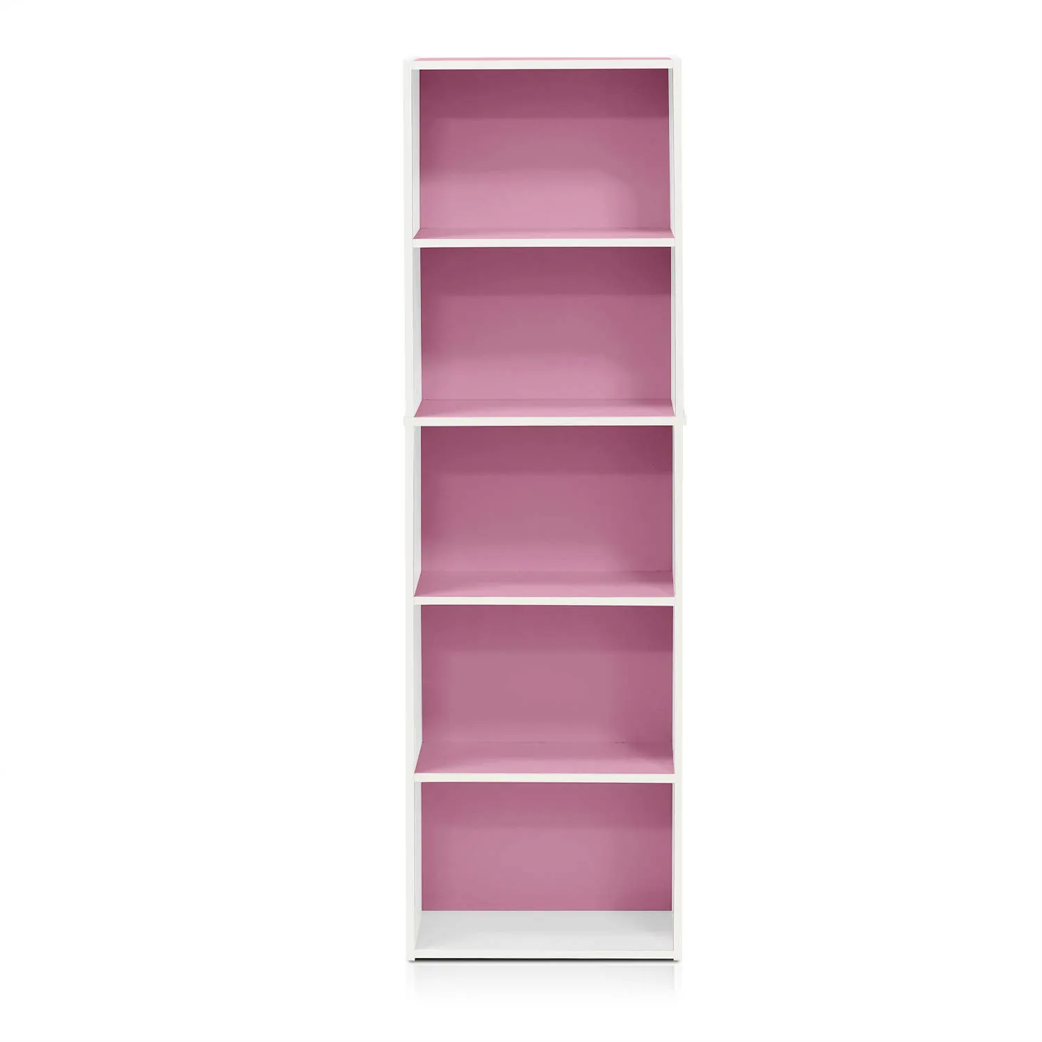 Furinno Luder Libreria a Ripiani Aperti 5 Livelli, Bianco/Rosa - immagine 7
