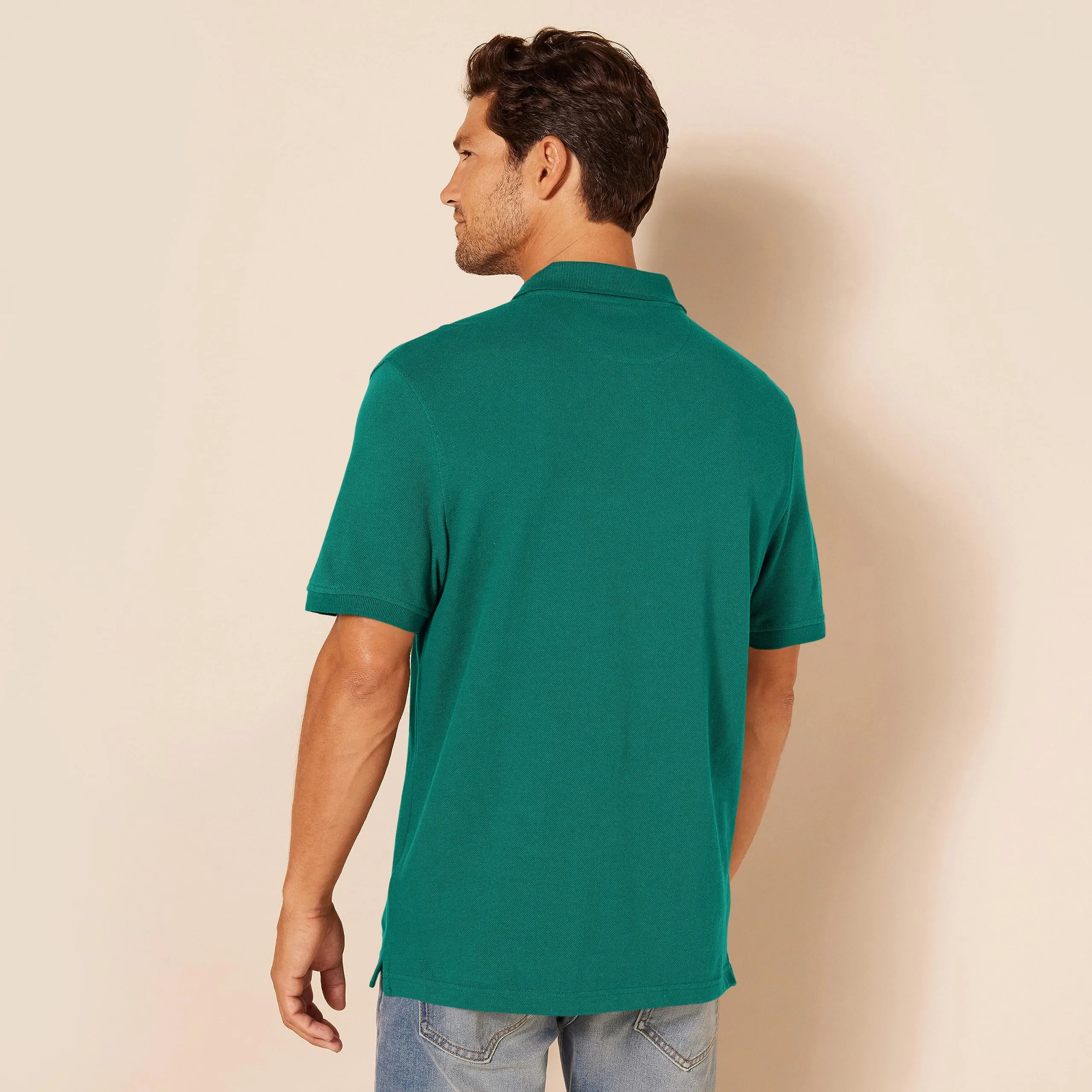 Amazon Essentials Polo in Piqué di Cotone Slim Uomo, Verde Kaki, S - immagine 4