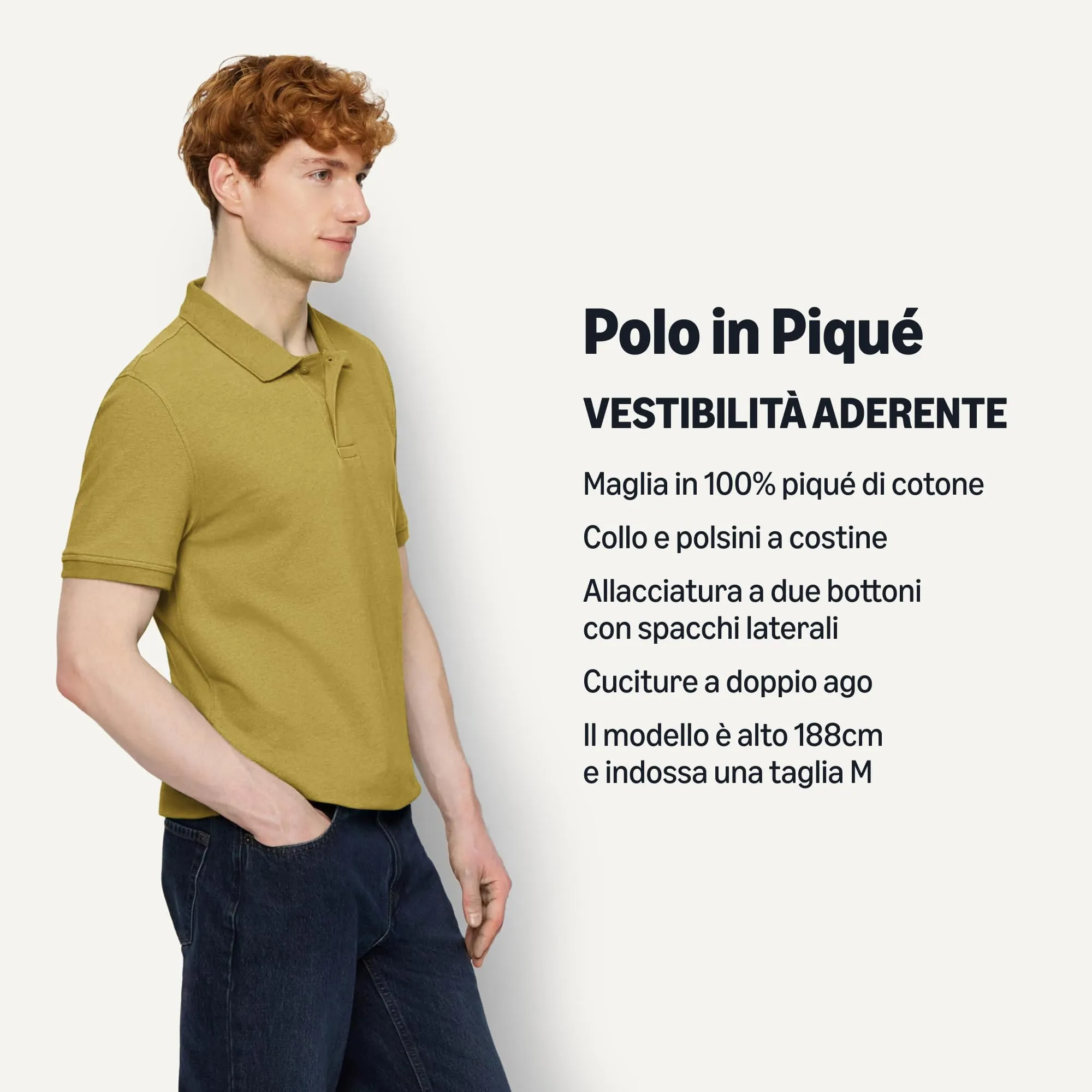Amazon Essentials Polo in Piqué di Cotone Slim Uomo, Giallo, L - immagine 4