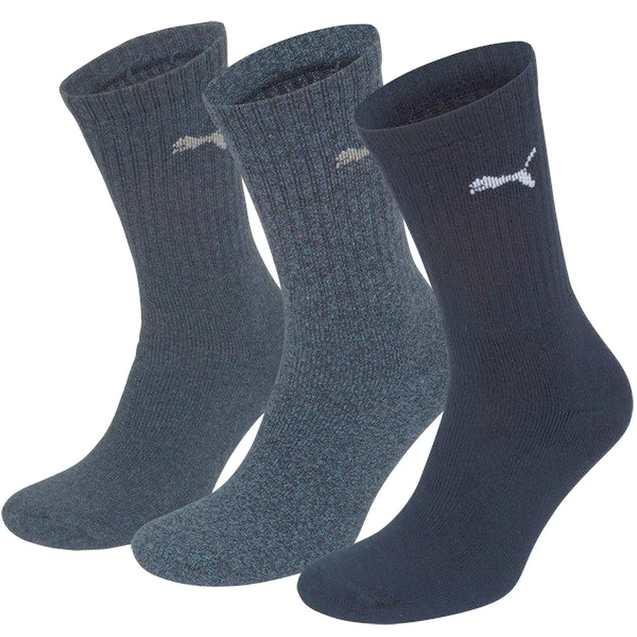 Puma Unisex Crew Socks with Terry Sole, New Navy, Size 39, 6 Pairs - immagine 1