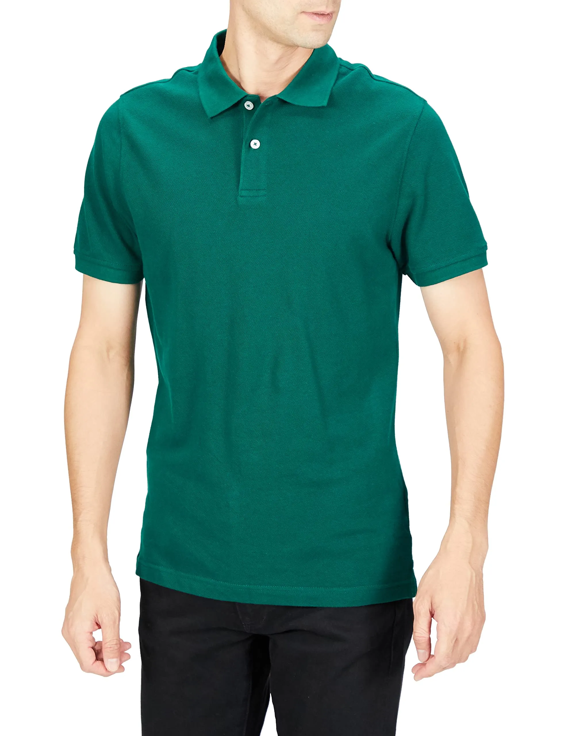 Amazon Essentials Polo in Piqué di Cotone Slim Uomo, Verde Kaki, L - immagine 1