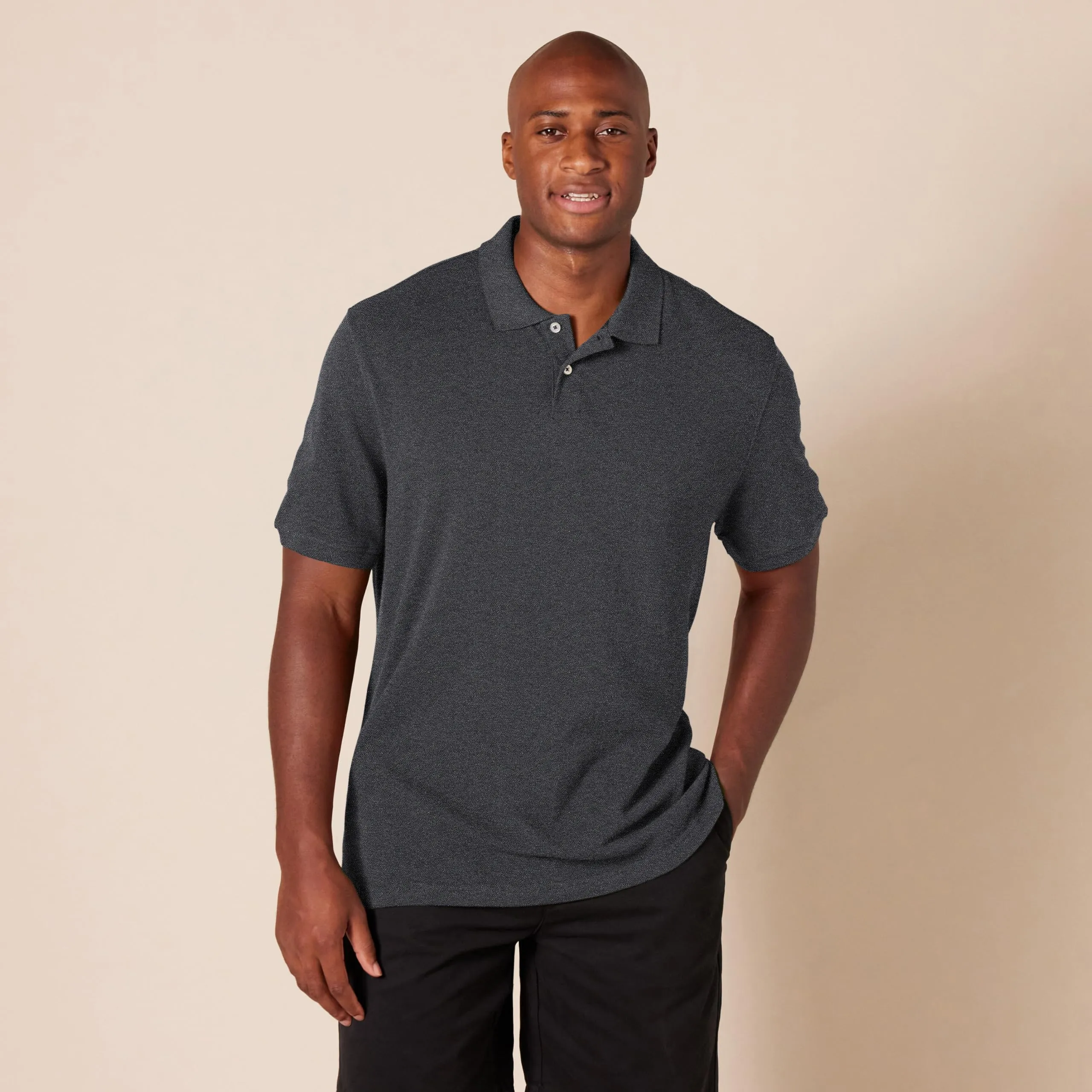 Amazon Essentials Polo in piqué di Cotone Slim Uomo, Carbone Puntinato, XXL - immagine 6