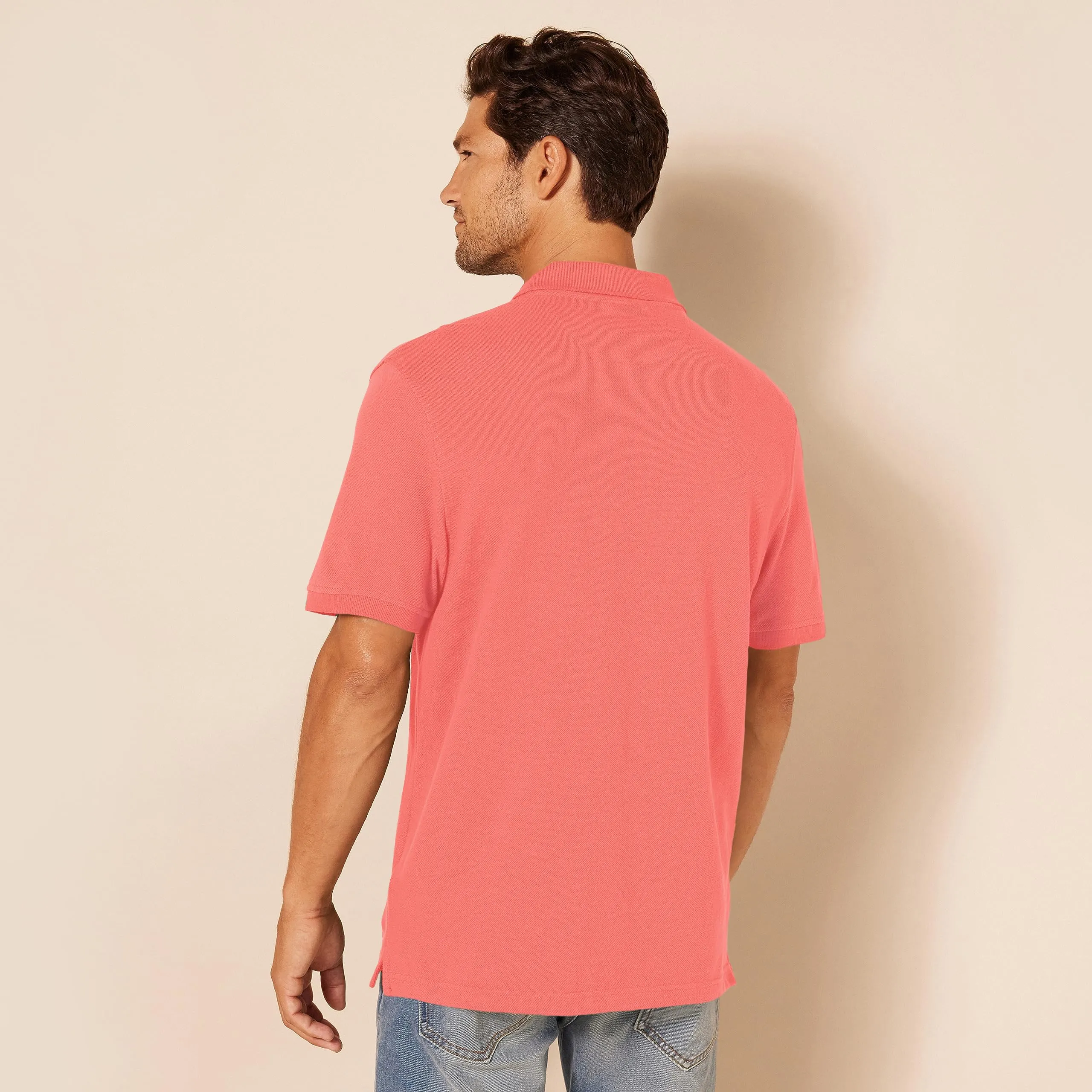 Amazon Essentials Polo in Piqué di Cotone Slim Uomo, Arancio Corallo, M - immagine 3