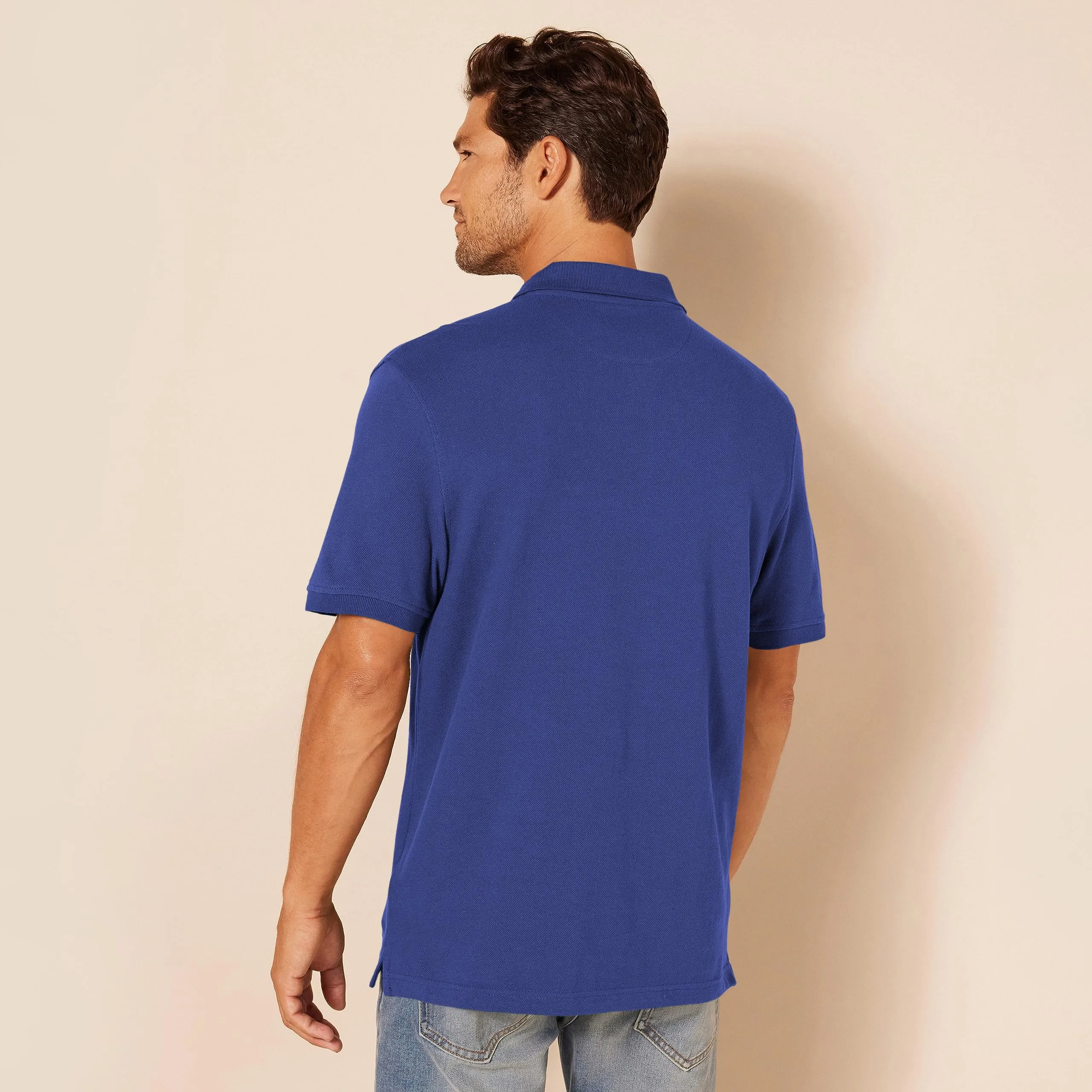 Amazon Essentials Polo in Piqué di Cotone Slim Uomo, Blu Marino, M - immagine 3