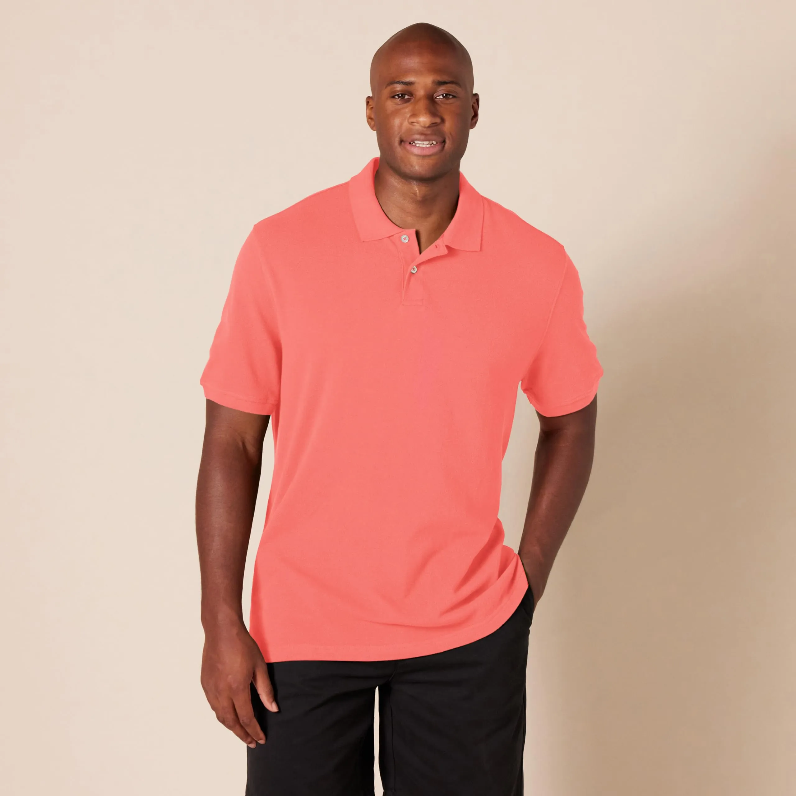 Amazon Essentials Polo in piqué di Cotone Slim Uomo, Arancio Corallo, XL - immagine 6