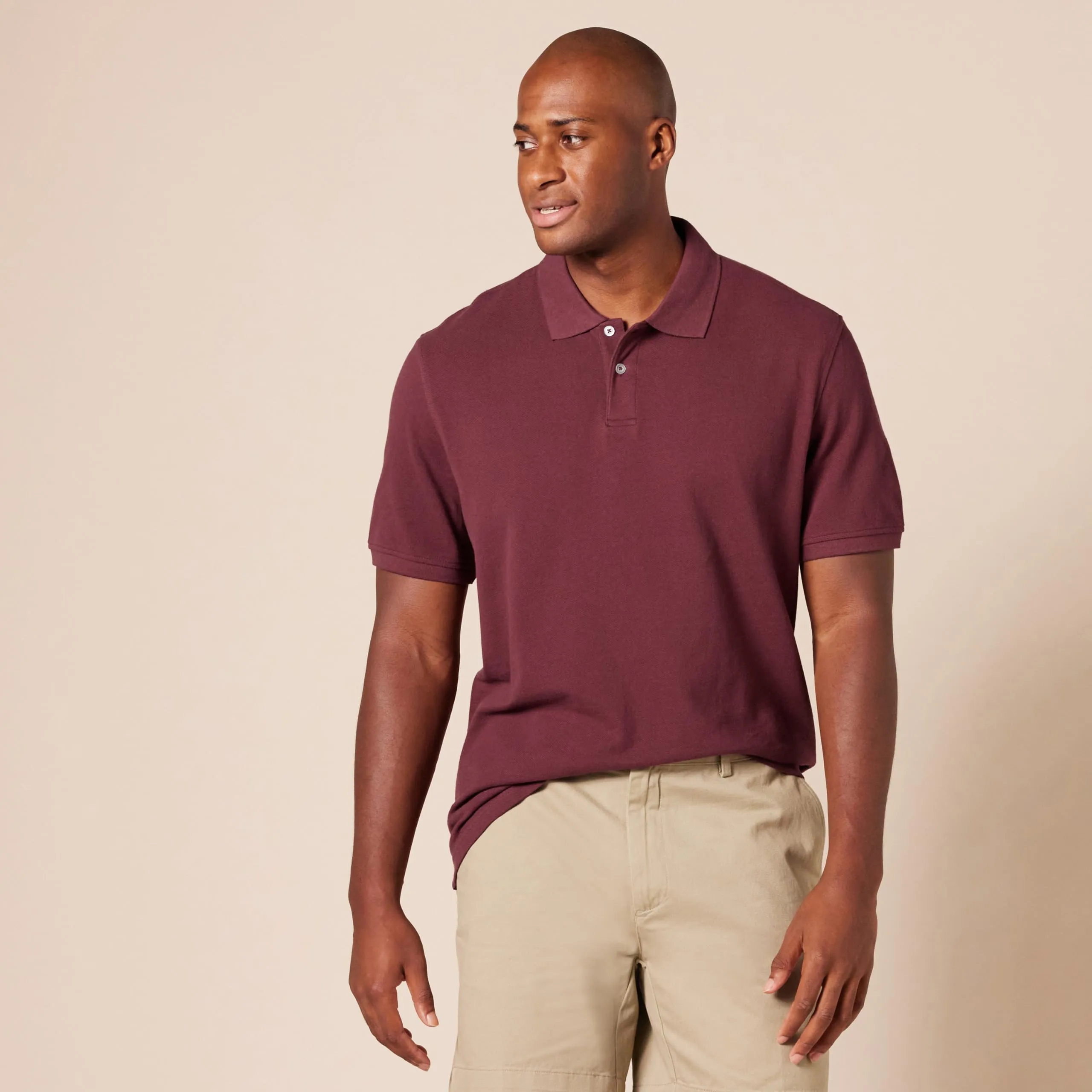 Amazon Essentials Polo in Piqué di Cotone Slim Uomo, Bordeaux, S - immagine 6