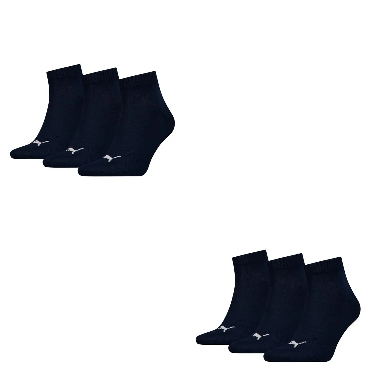 Puma Sneaker Quarter Socks Unisex, 6 Pair, Navy, Size 39-42 - immagine 1