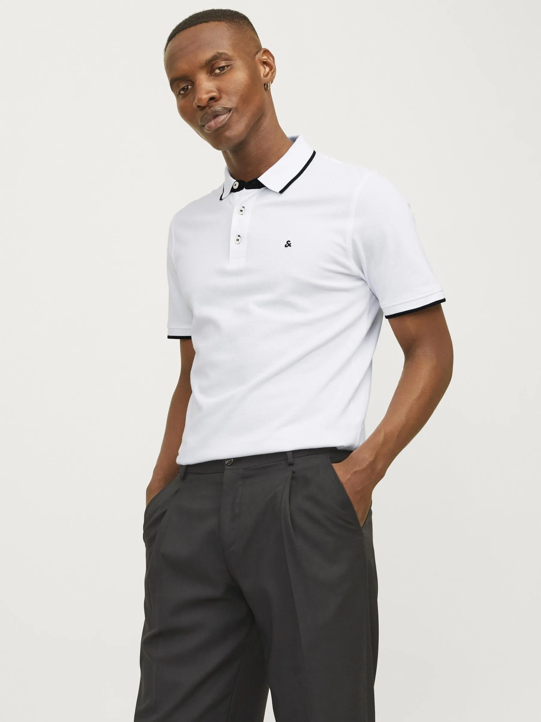 Jack & Jones Jjepaulos Polo SS Noos Maglietta, White, Slim Fit, XS - immagine 2