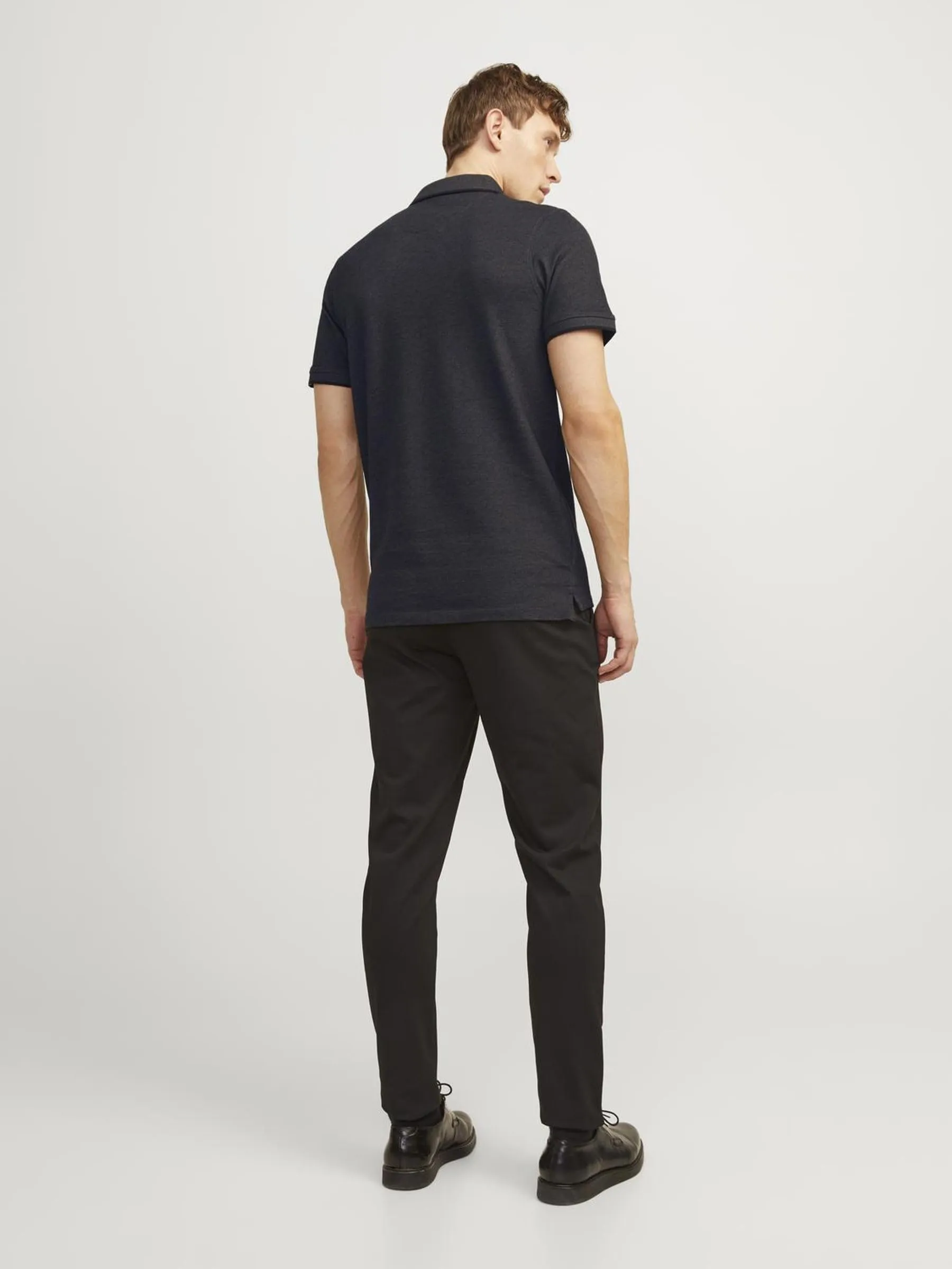Jack & Jones Jjepaulos Polo SS Noos Maglietta, Dark Grey Melange, XS Uomo - immagine 3