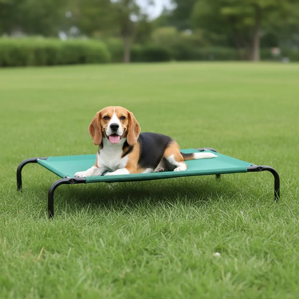 Amazon Basics Lettino Rialzato per Animali Domestici, Misura M, Verde, 110 x 65 x 19 cm - immagine 7