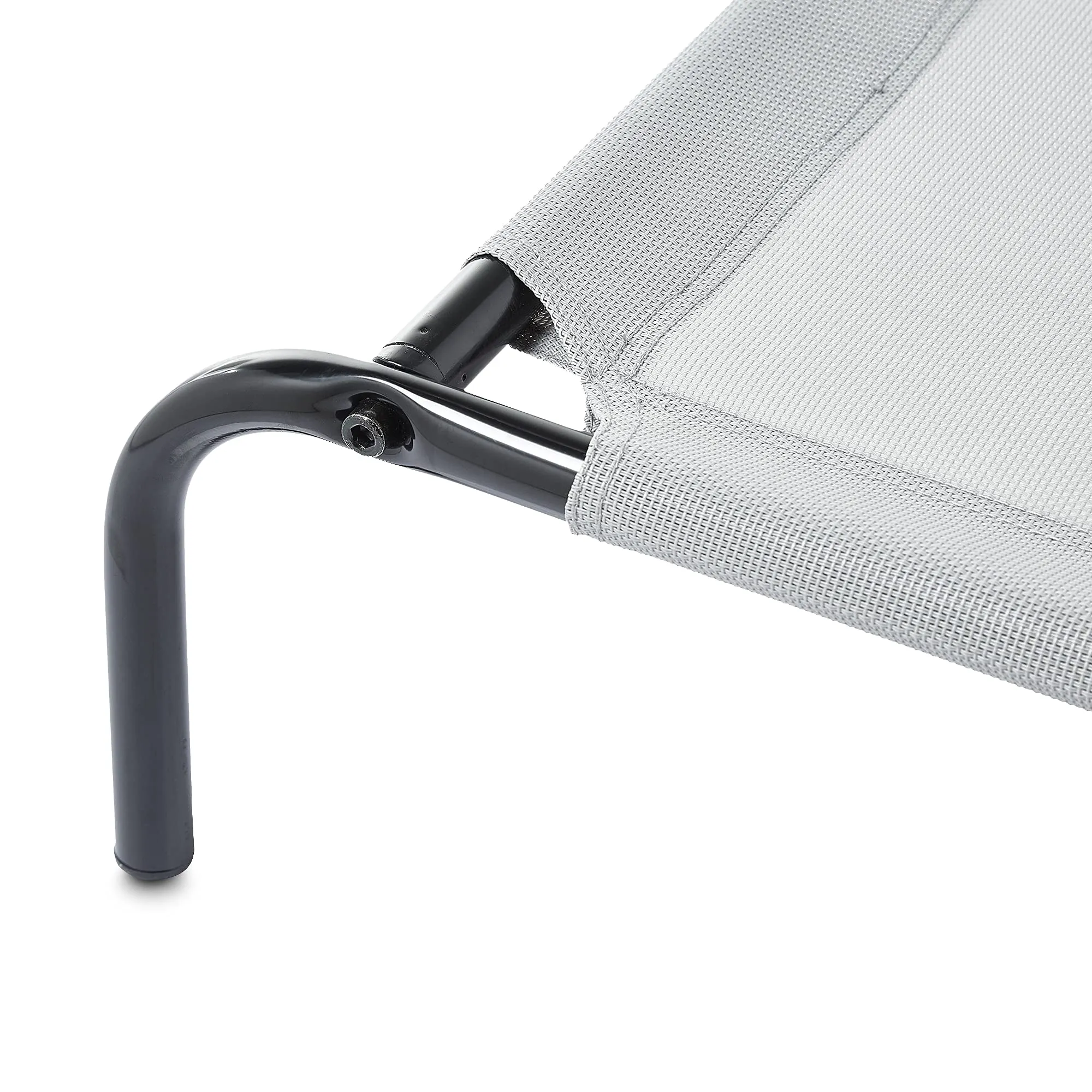 Amazon Basics Lettino Rialzato per Animali Domestici, Stoffa, Grigio, Taglia L (130 x 80 x 19 cm) - immagine 3