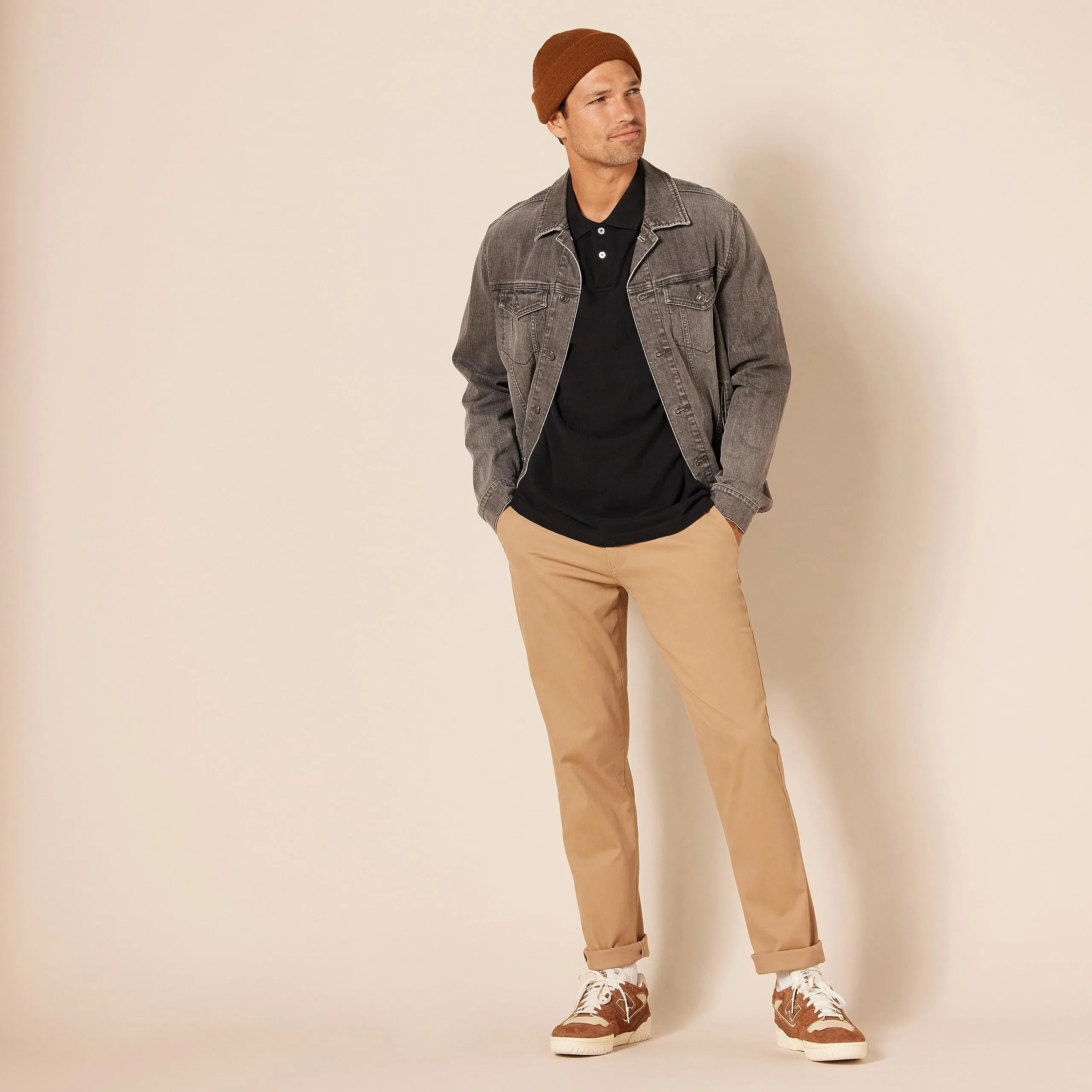 Amazon Essentials Polo in Piqué di Cotone Slim Uomo, Nero, L - immagine 5