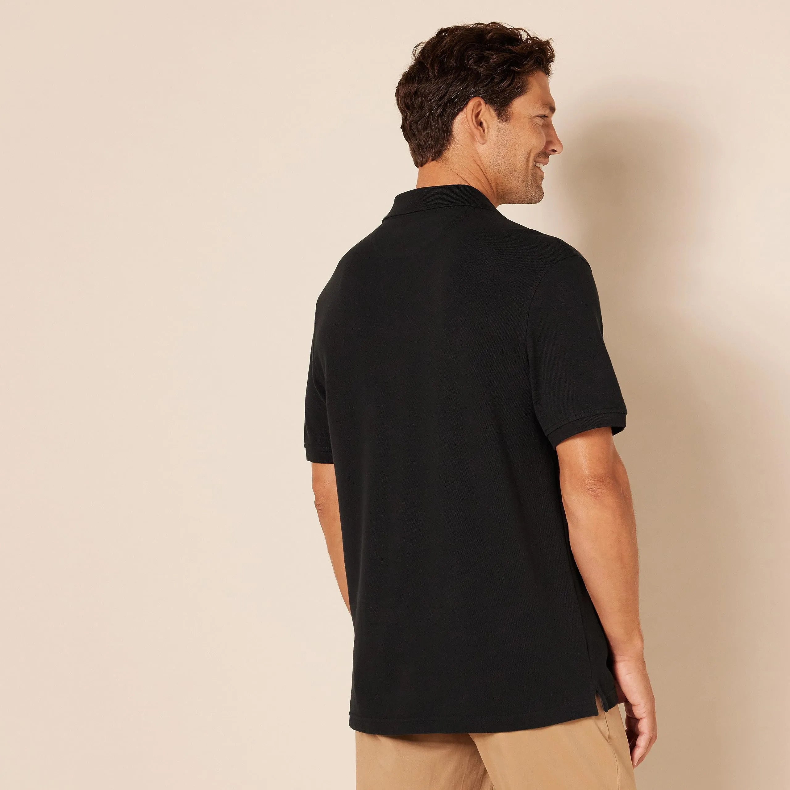 Amazon Essentials Polo in Piqué di Cotone Slim Uomo, Nero, M - immagine 3