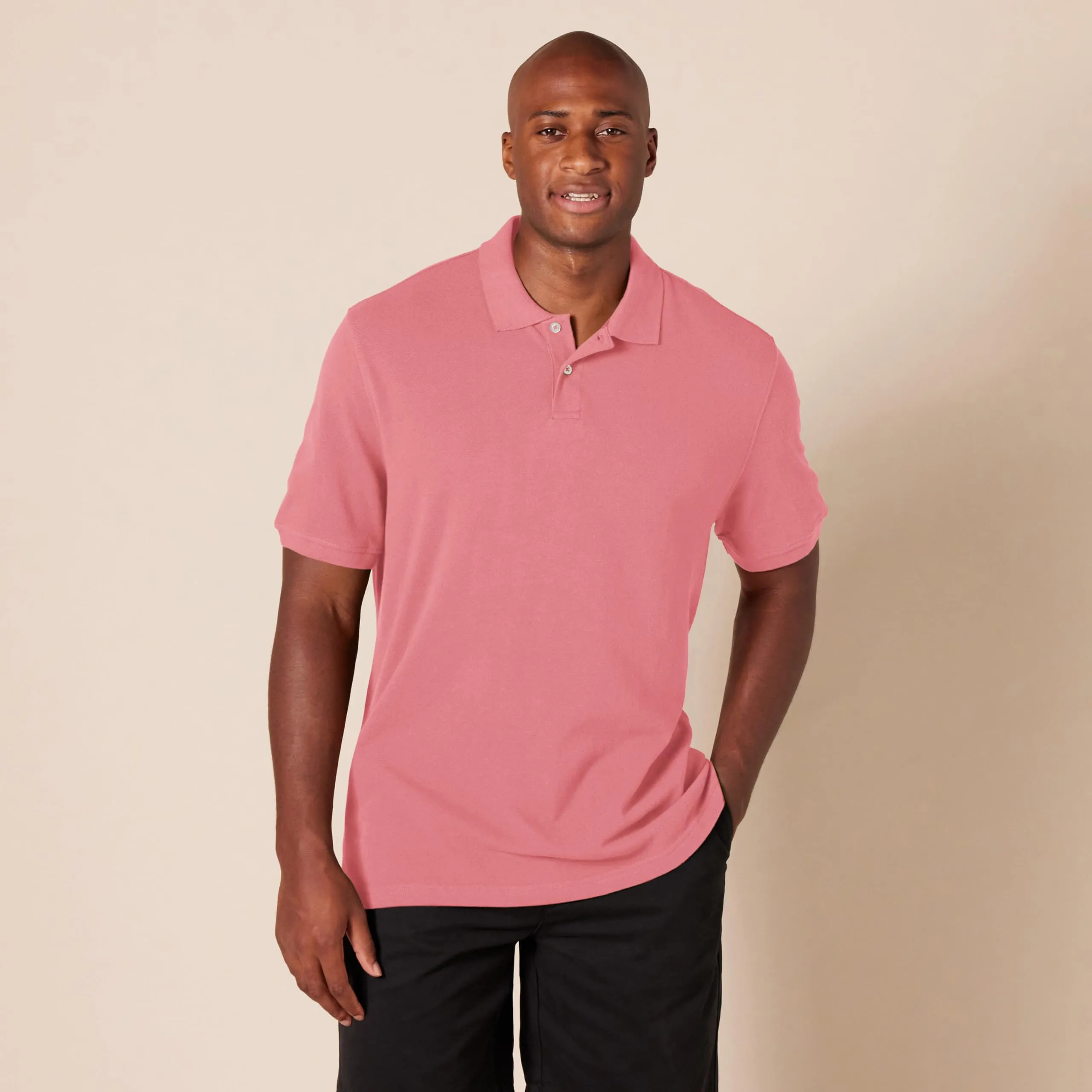 Amazon Essentials Men's Slim-Fit Cotton Piqué Polo, Rosso Slavato, L - immagine 6