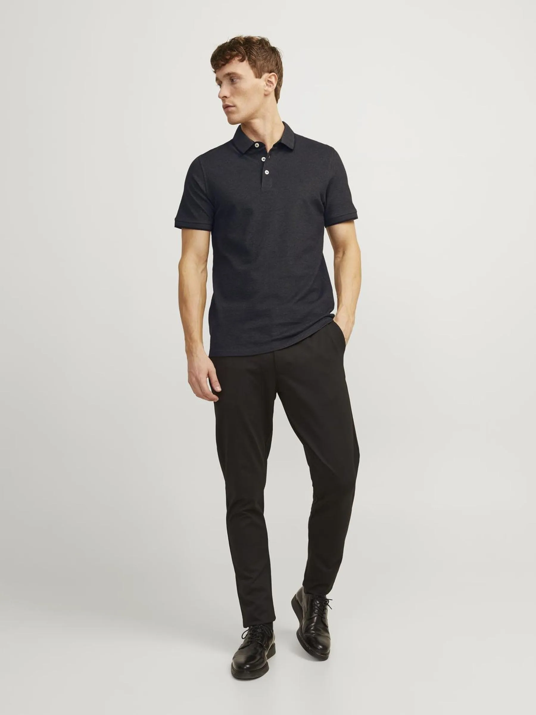 Jack & Jones Jjepaulos Polo SS Noos, Dark Grey Melange, Slim Fit, XXL - immagine 5
