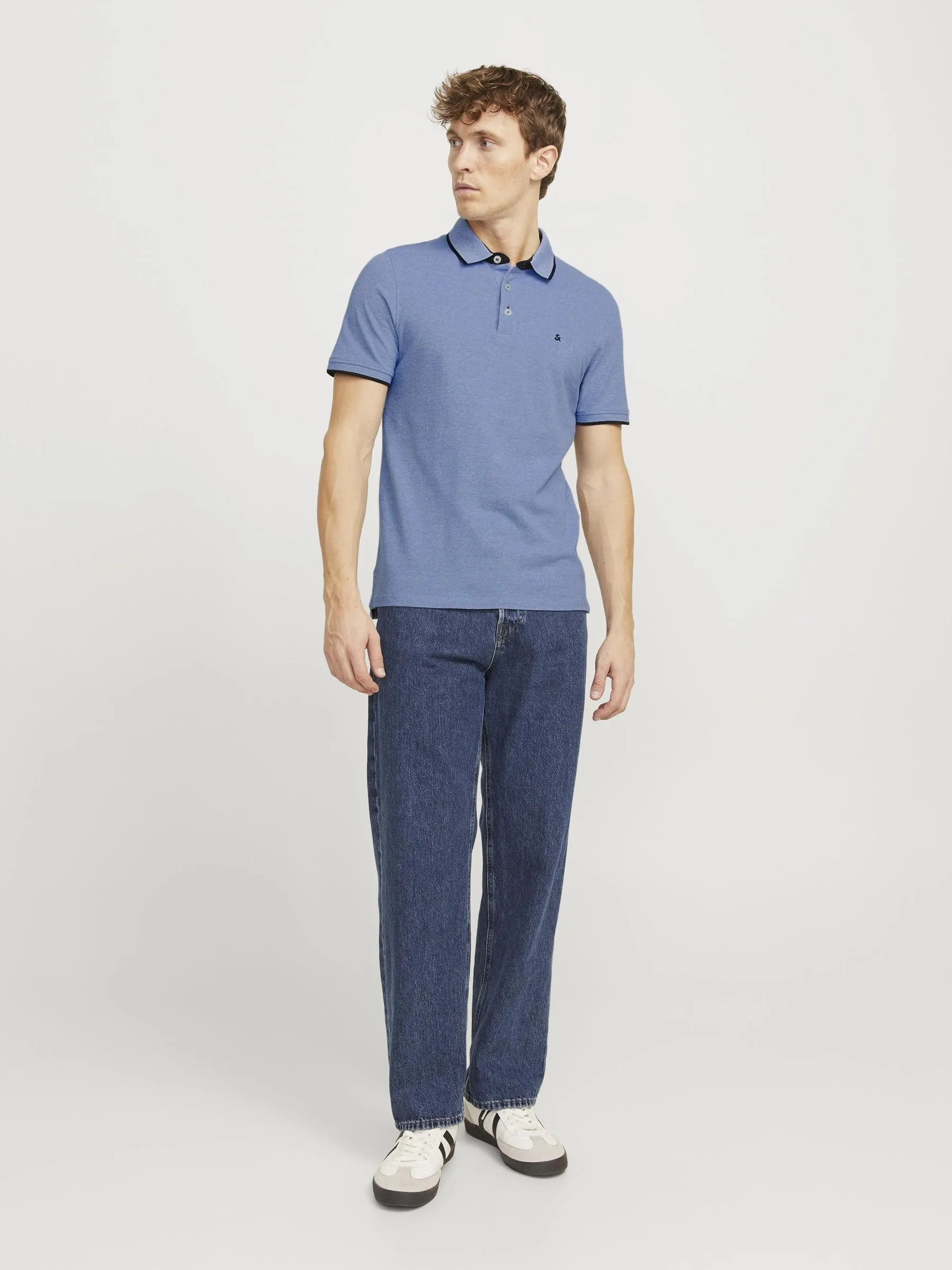 Jack & Jones Jjepaulos Polo SS Noos Maglietta, Bright Cobalt, L - immagine 4