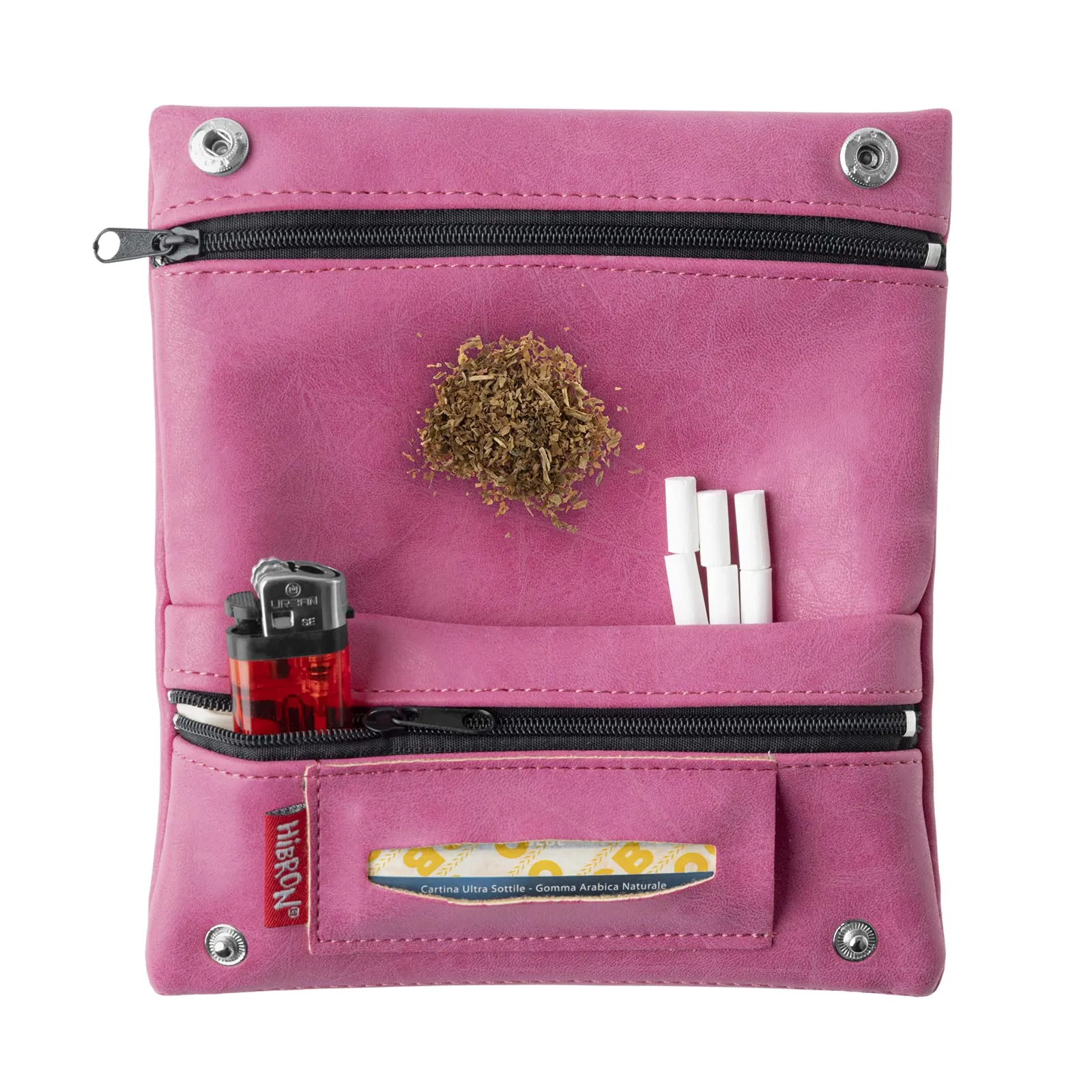 HIBRON Porta Tabacco Borsello in Pelle PU (58105 Rosa) - immagine 2