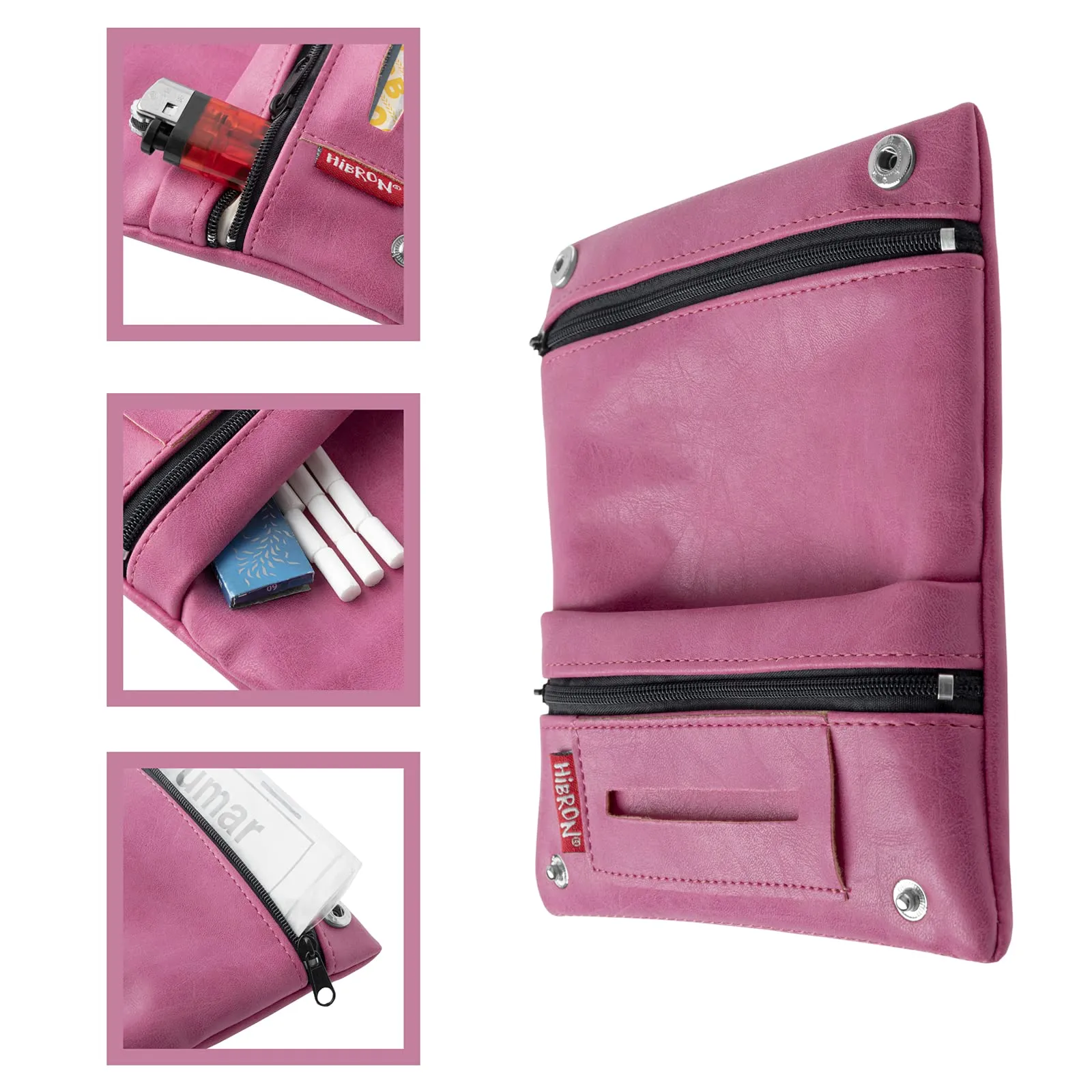 HIBRON Porta Tabacco Borsello in Pelle PU (58105 Rosa) - immagine 4
