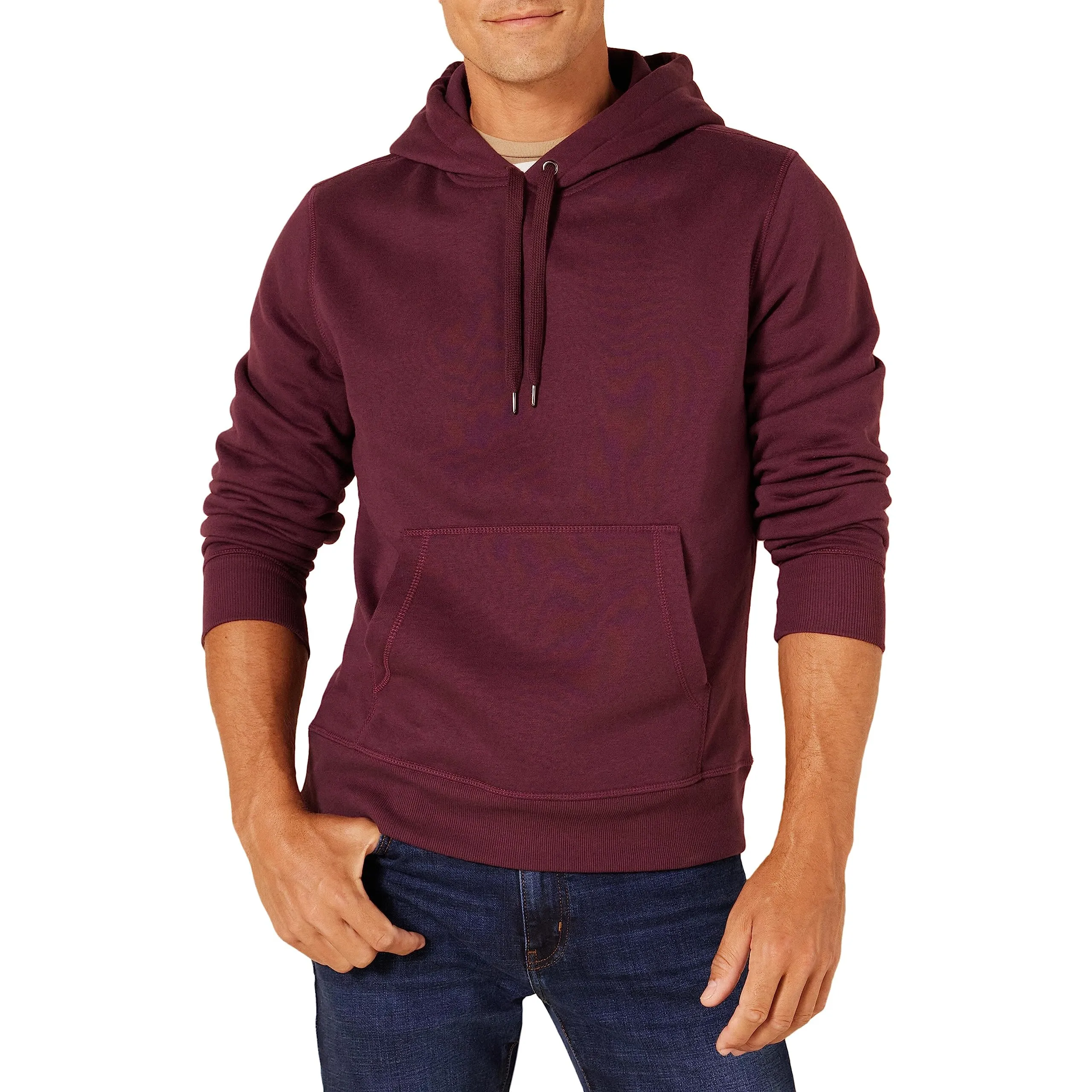 Amazon Essentials Felpa con Cappuccio Uomo, Bordeaux, S - immagine 1