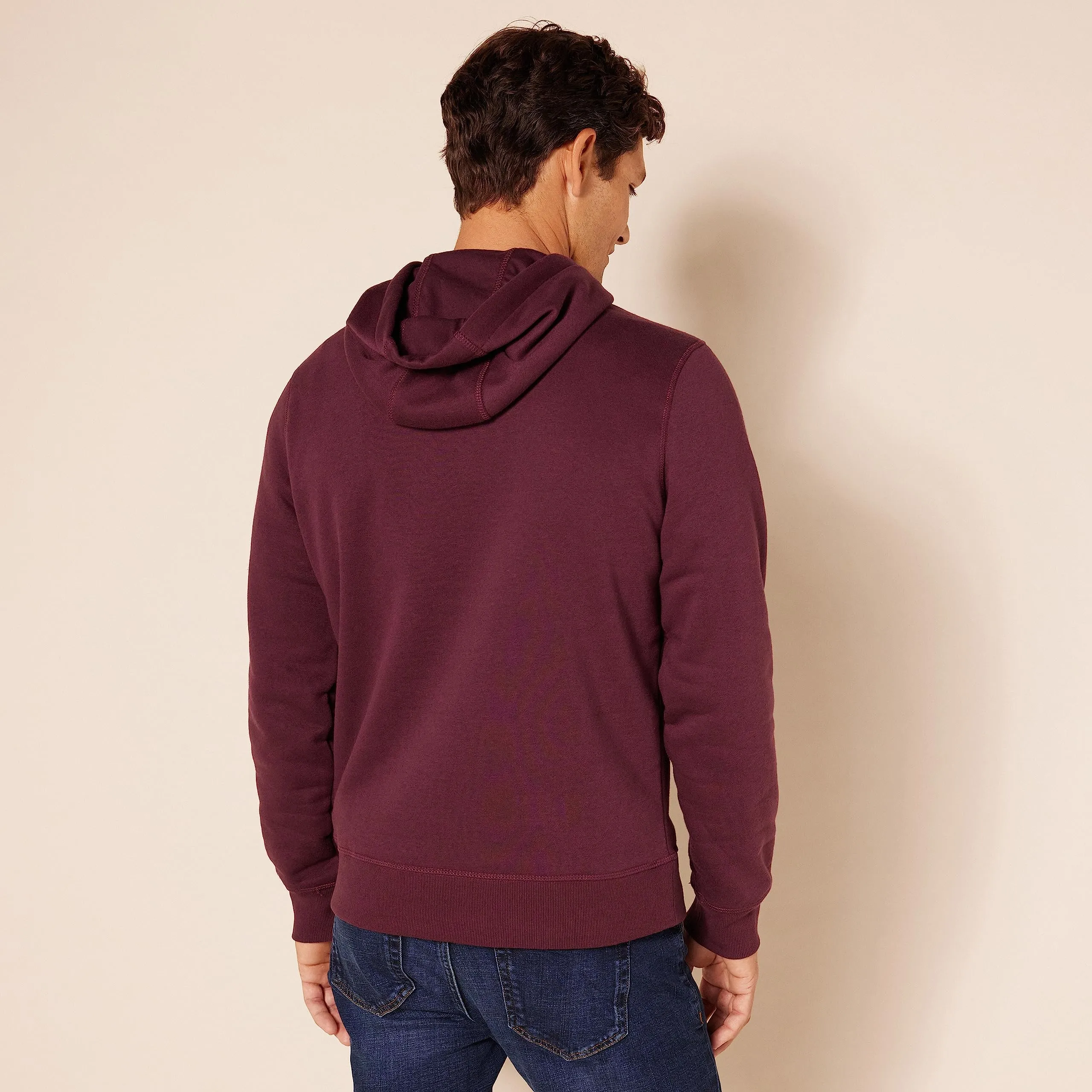 Amazon Essentials Felpa con Cappuccio Uomo, Bordeaux, S - immagine 3