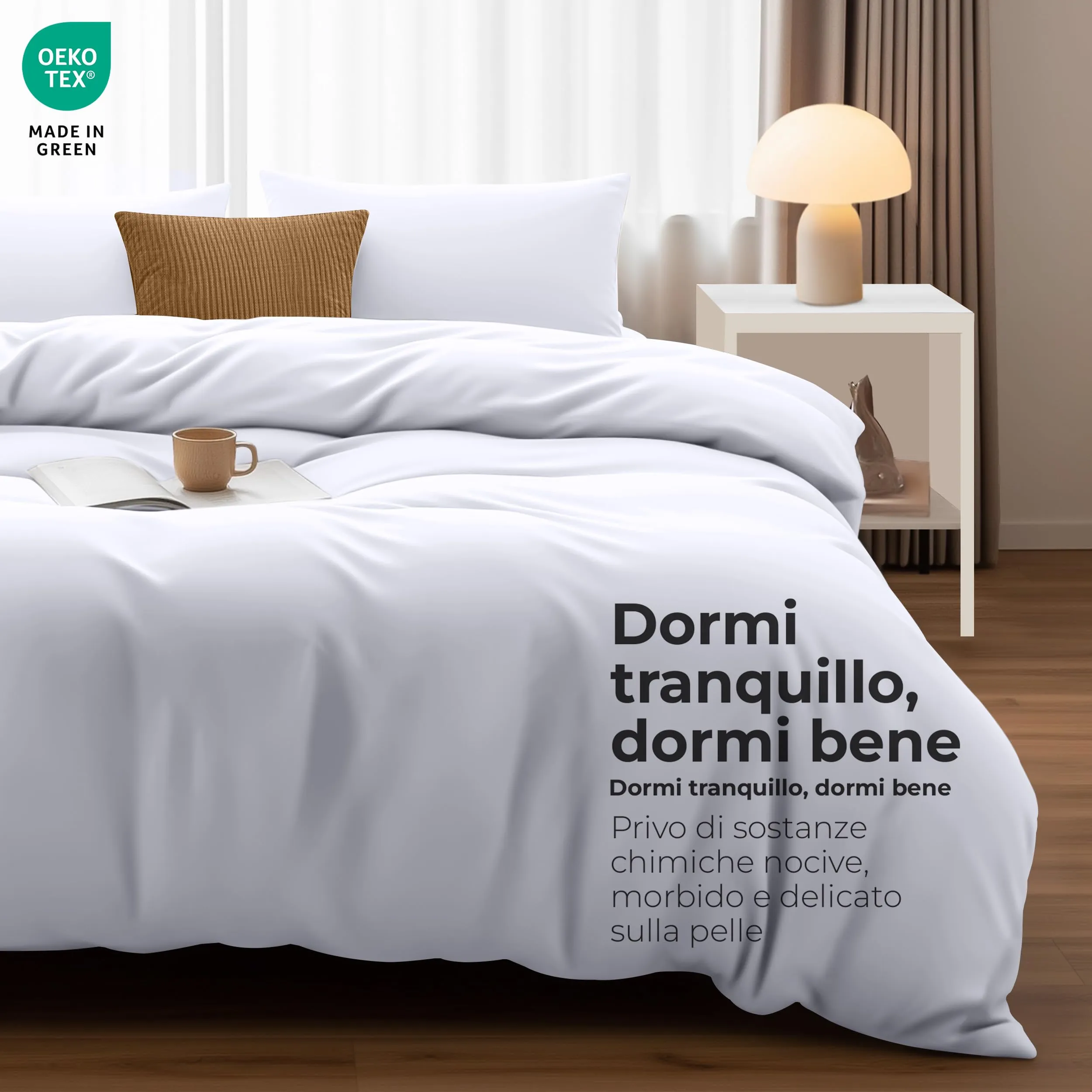 Utopia Bedding Set Copripiumino 3 Pezzi in Microfibra, 200x200cm + 2 Federe 50x75cm, Bianco - immagine 4