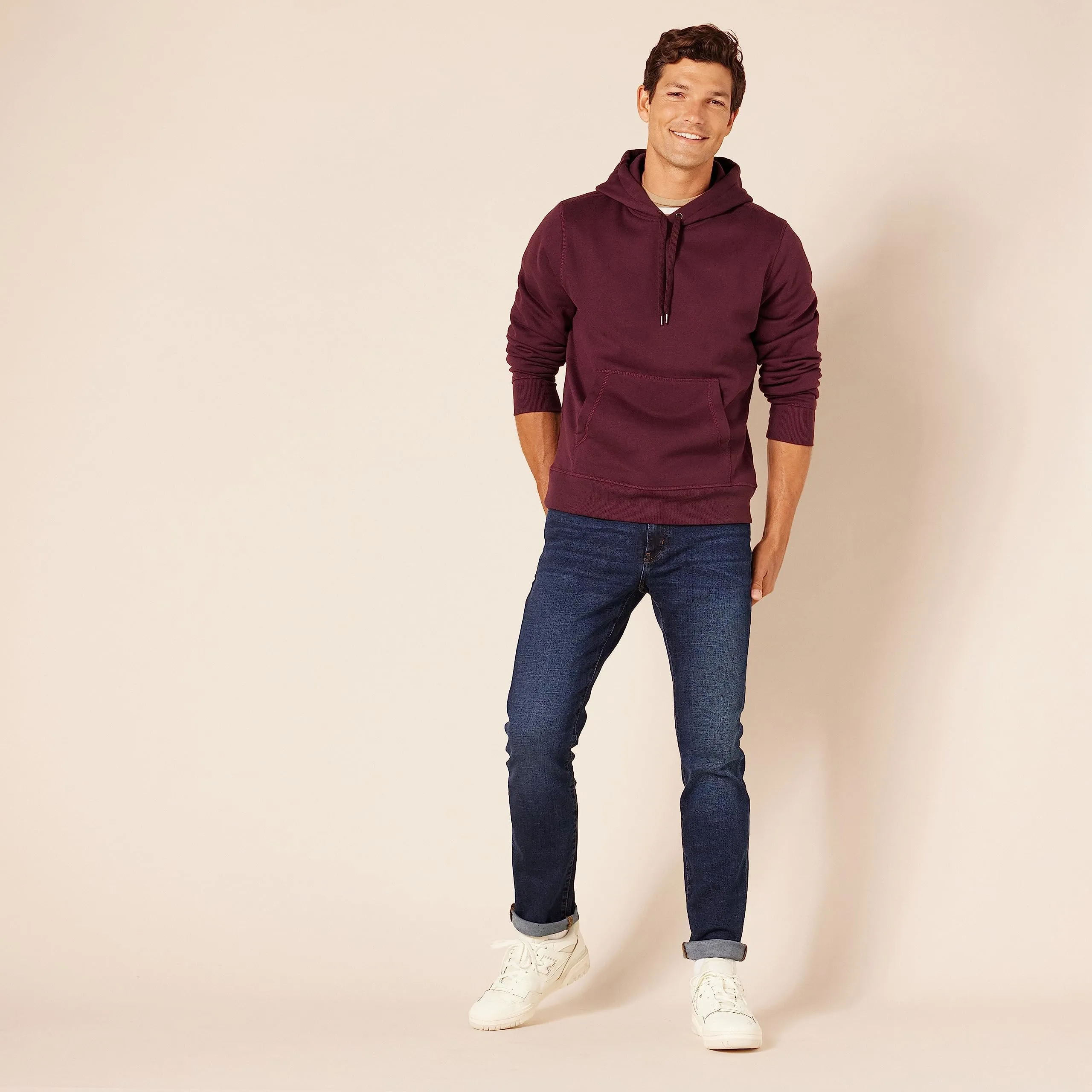 Amazon Essentials Felpa con Cappuccio Uomo, Bordeaux, XL - immagine 4