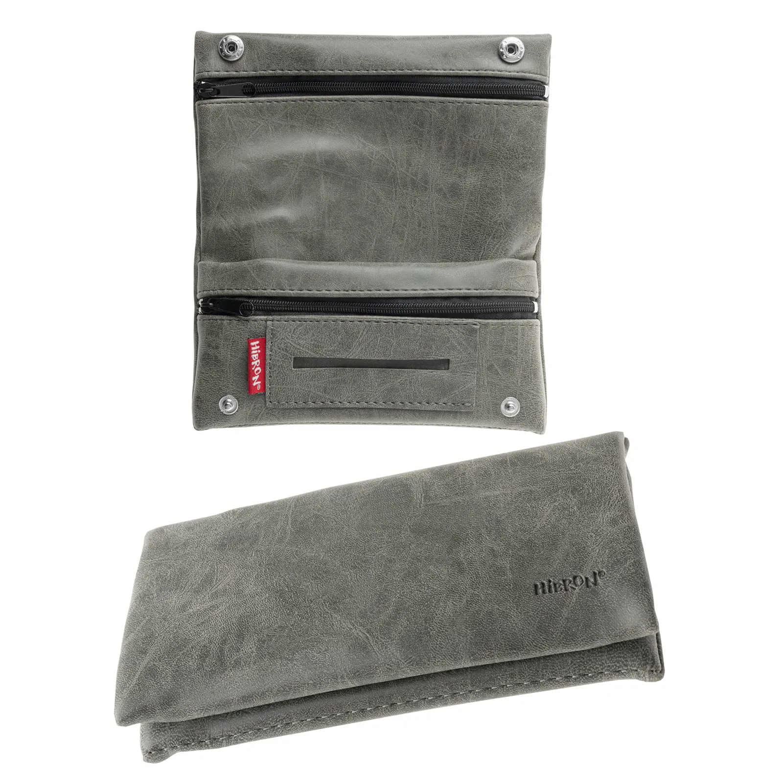 HIBRON Porta tabacco Borsello in vera pelle (58105 Grigio) - immagine 1