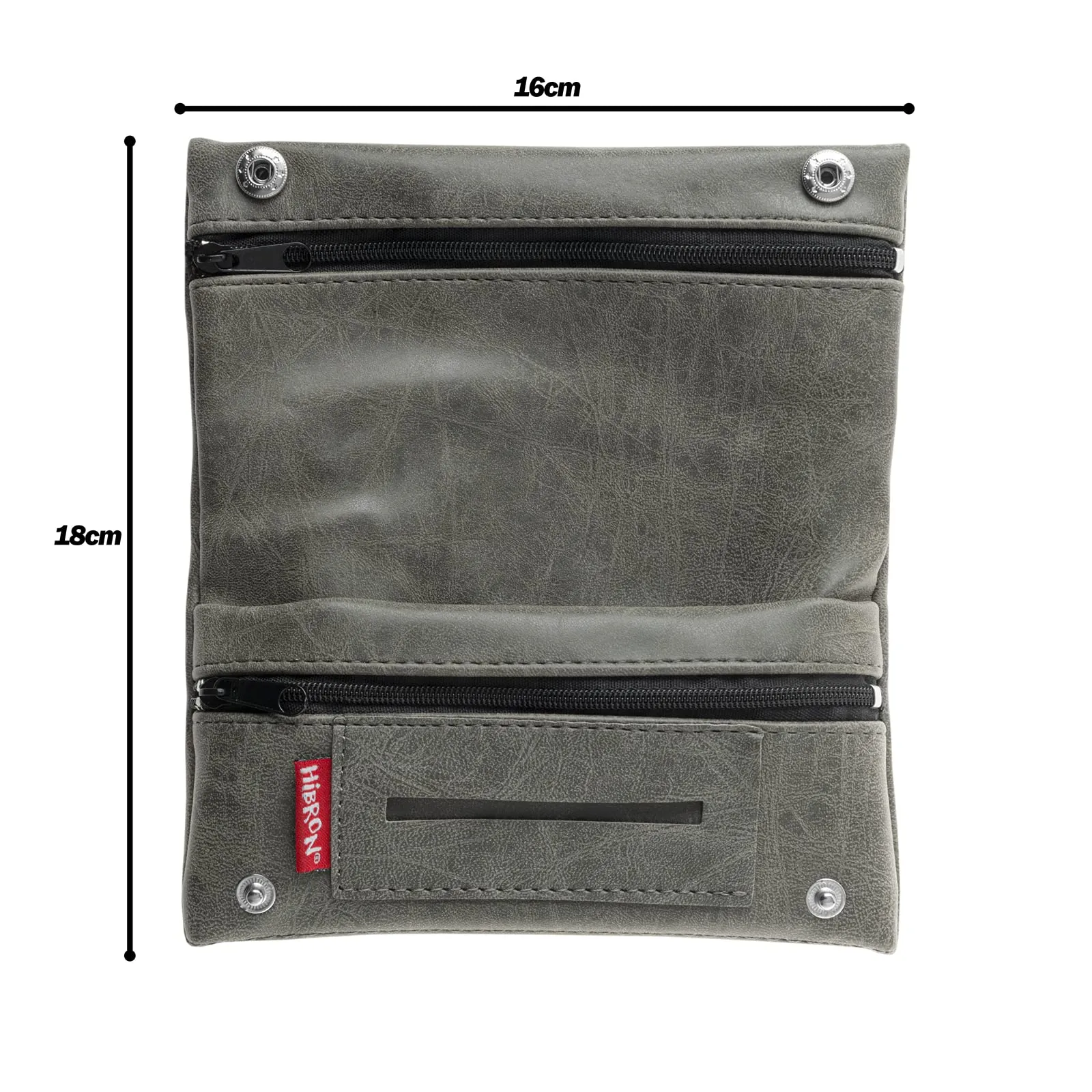 HIBRON Porta tabacco Borsello in vera pelle (58105 Grigio) - immagine 3