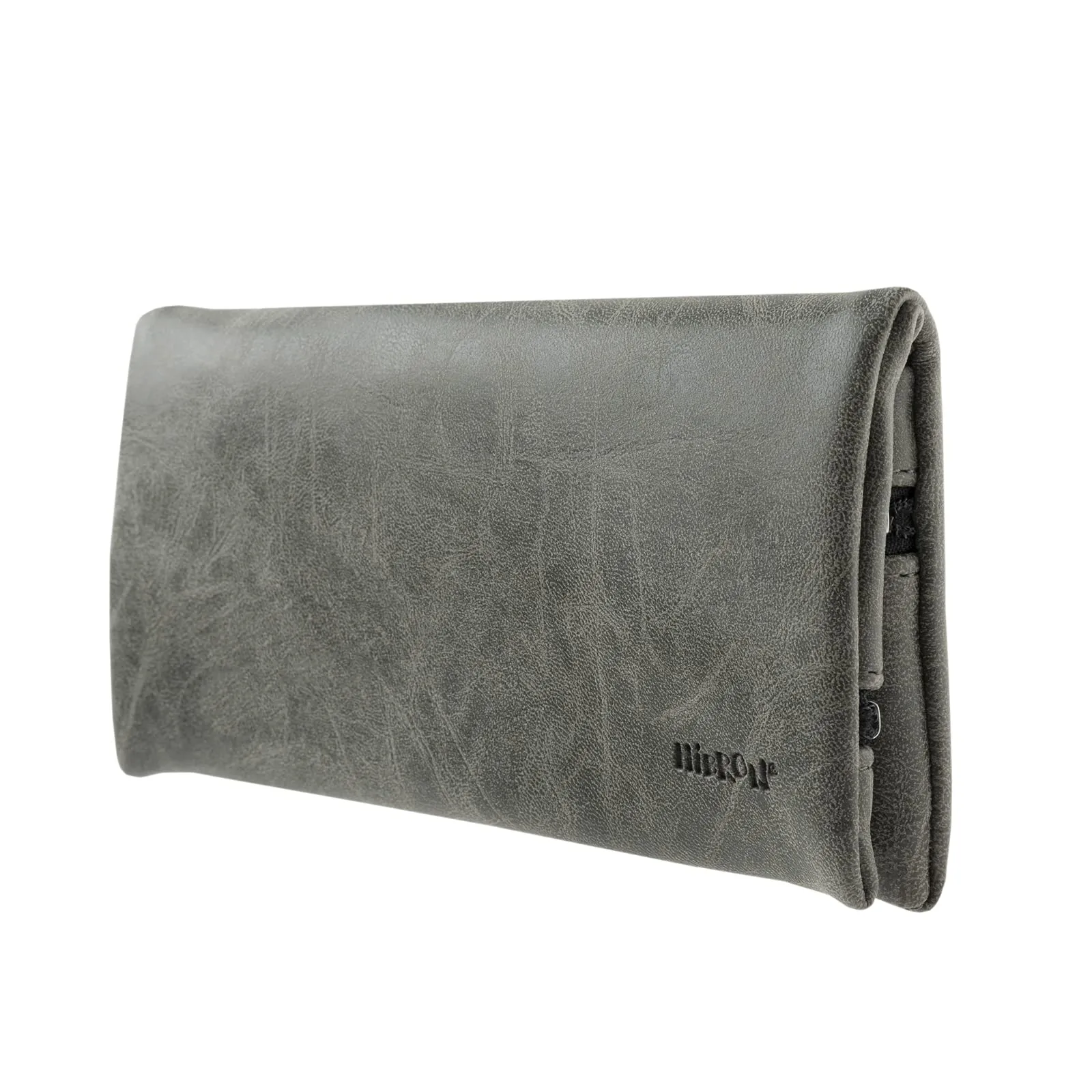 HIBRON Porta tabacco Borsello in vera pelle (58105 Grigio) - immagine 5