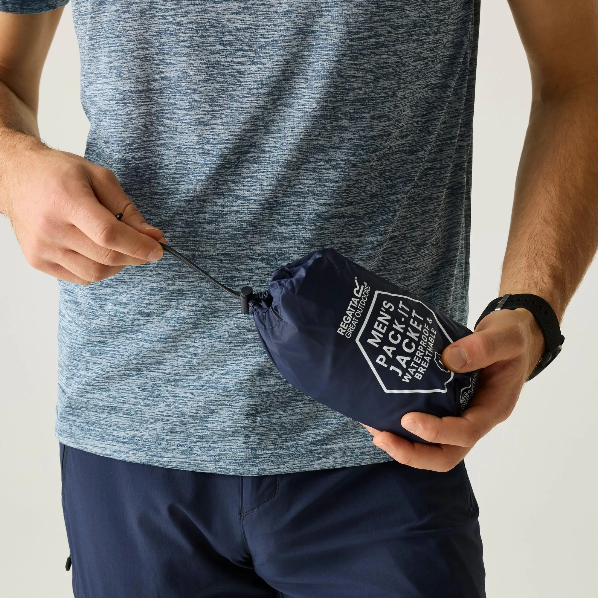 Regatta Pack It III Giacca impermeabile Uomo, Blu (Navy), XL - immagine 5