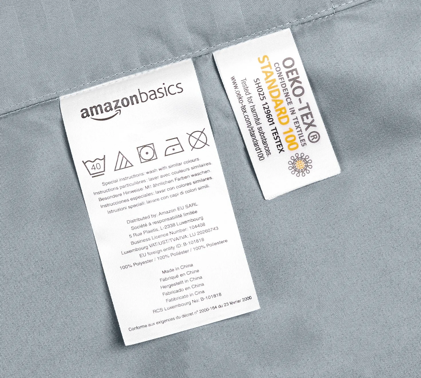 Amazon Basics Set Copripiumino Singolo in Microfibra, 2 Pezzi, 135 x 200 cm e 1 Federa 50 x 80 cm, Grigio Scuro a Righe - immagine 5