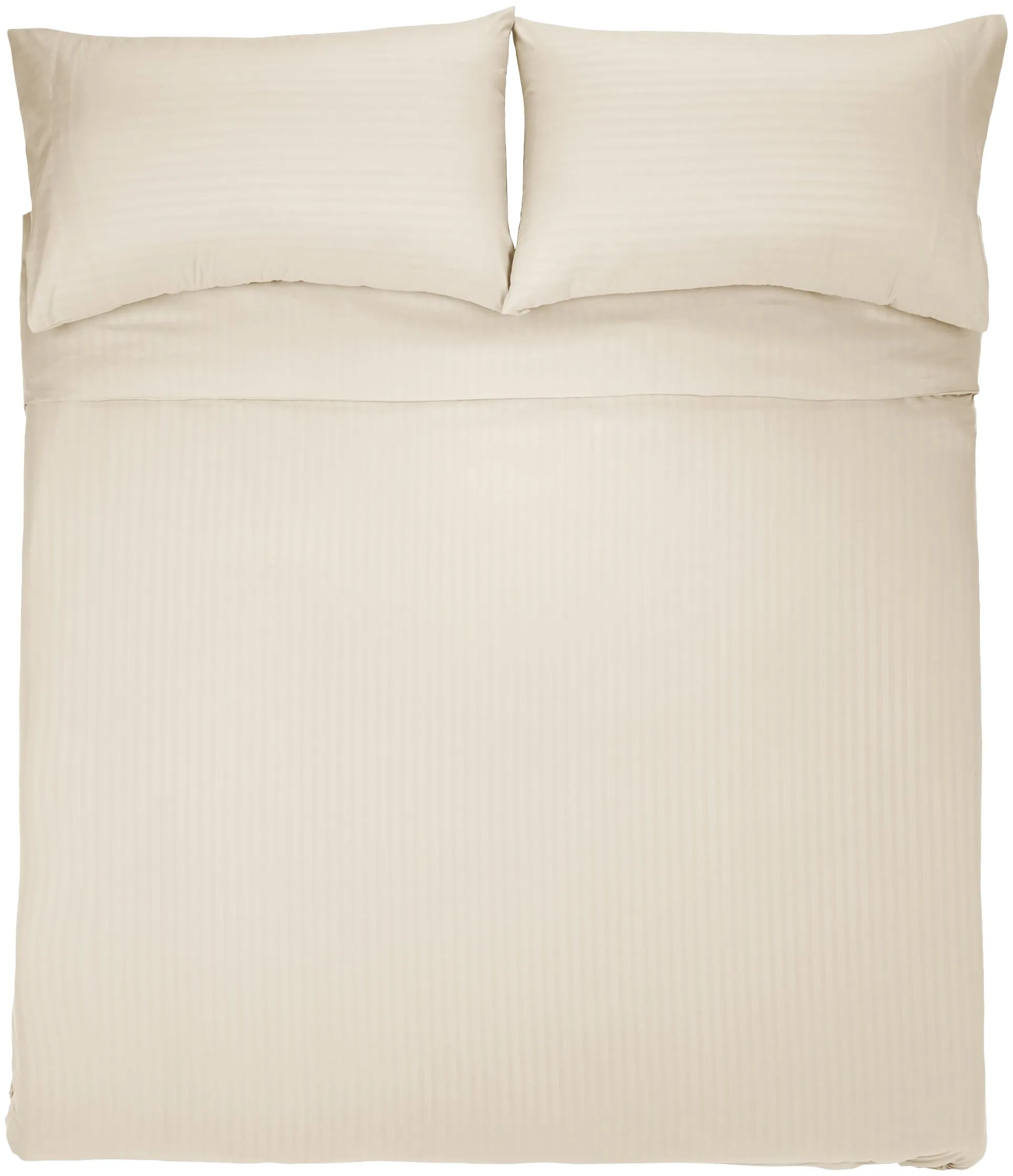 Amazon Basics Set Copripiumino Una Piazza e Mezza in Microfibra, 3 Pezzi, 200 x 200 cm, Beige a Righe - immagine 2
