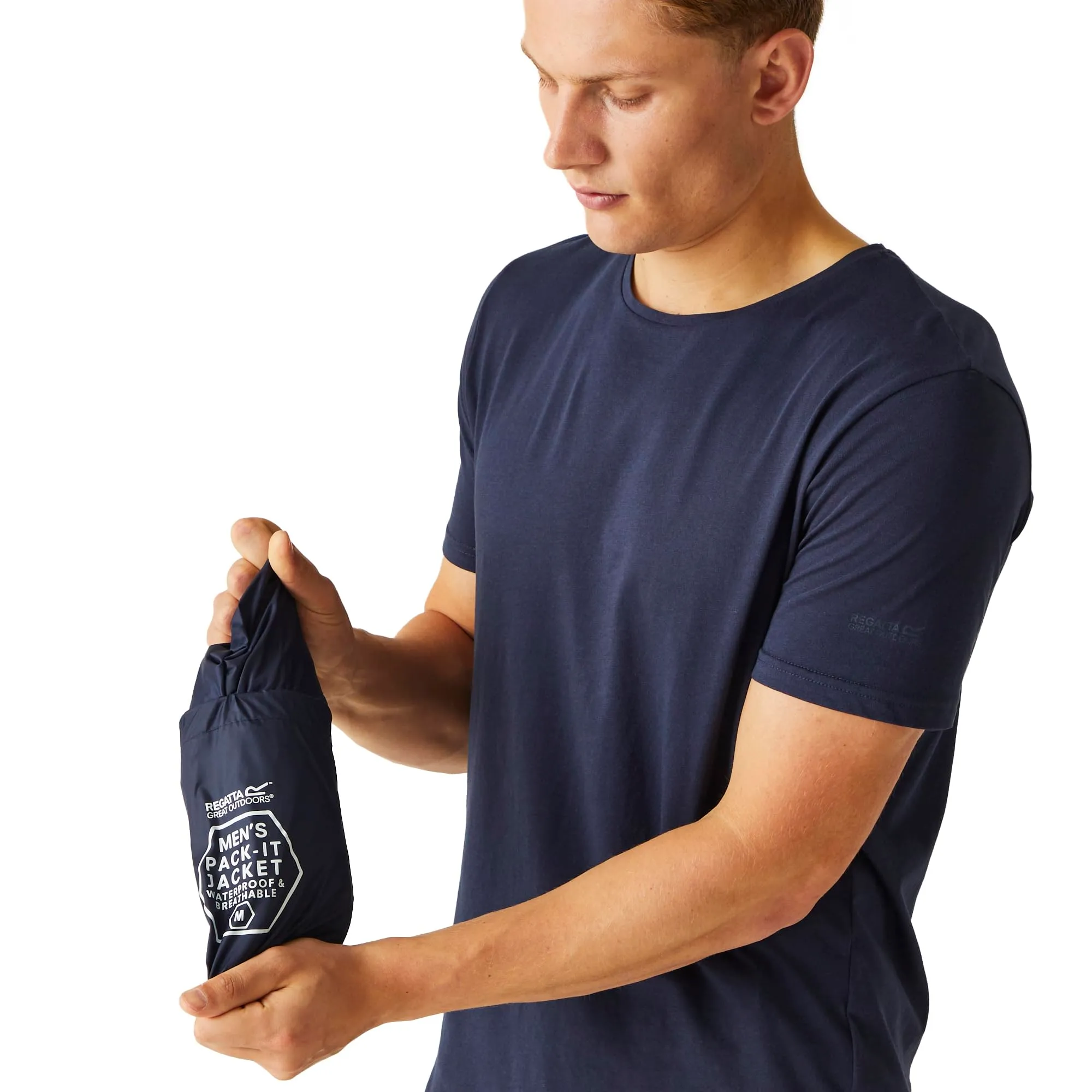 Regatta Pack-It III Giacca Impermeabile - Navy Blue - M - immagine 5