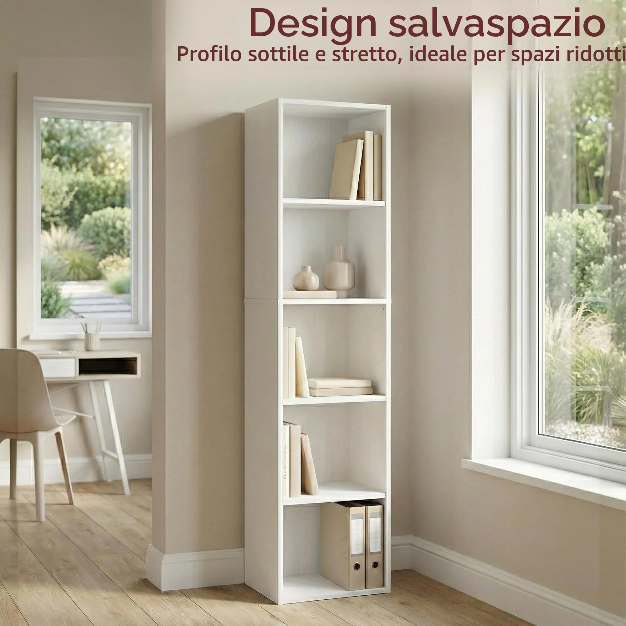 Vida Designs Libreria a cubo Oxford a 5 ripiani in legno, bianco - immagine 2
