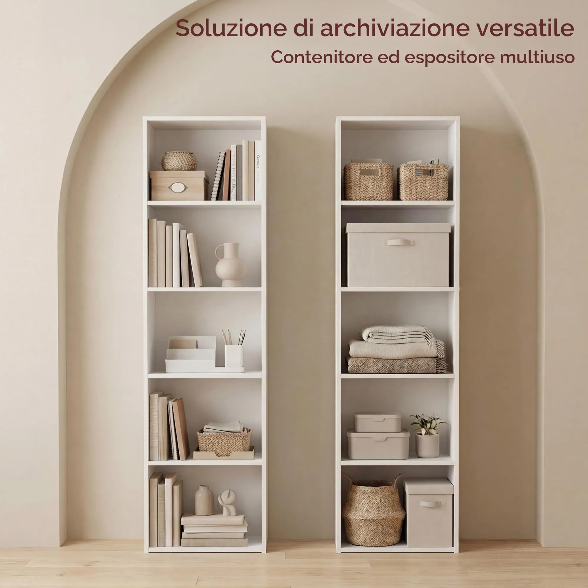 Vida Designs Libreria a cubo Oxford a 5 ripiani in legno, bianco - immagine 3