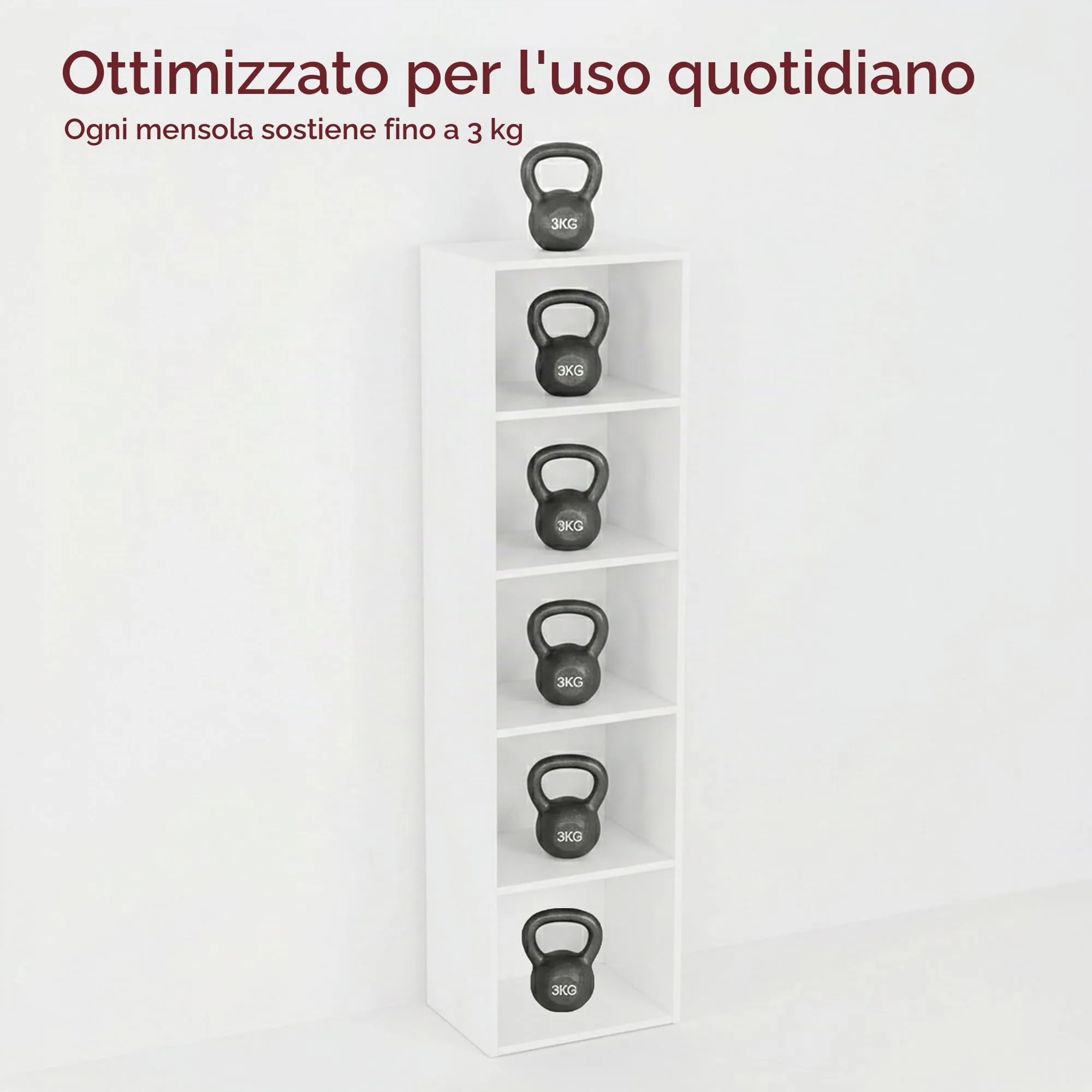 Vida Designs Libreria a cubo Oxford a 5 ripiani in legno, bianco - immagine 4