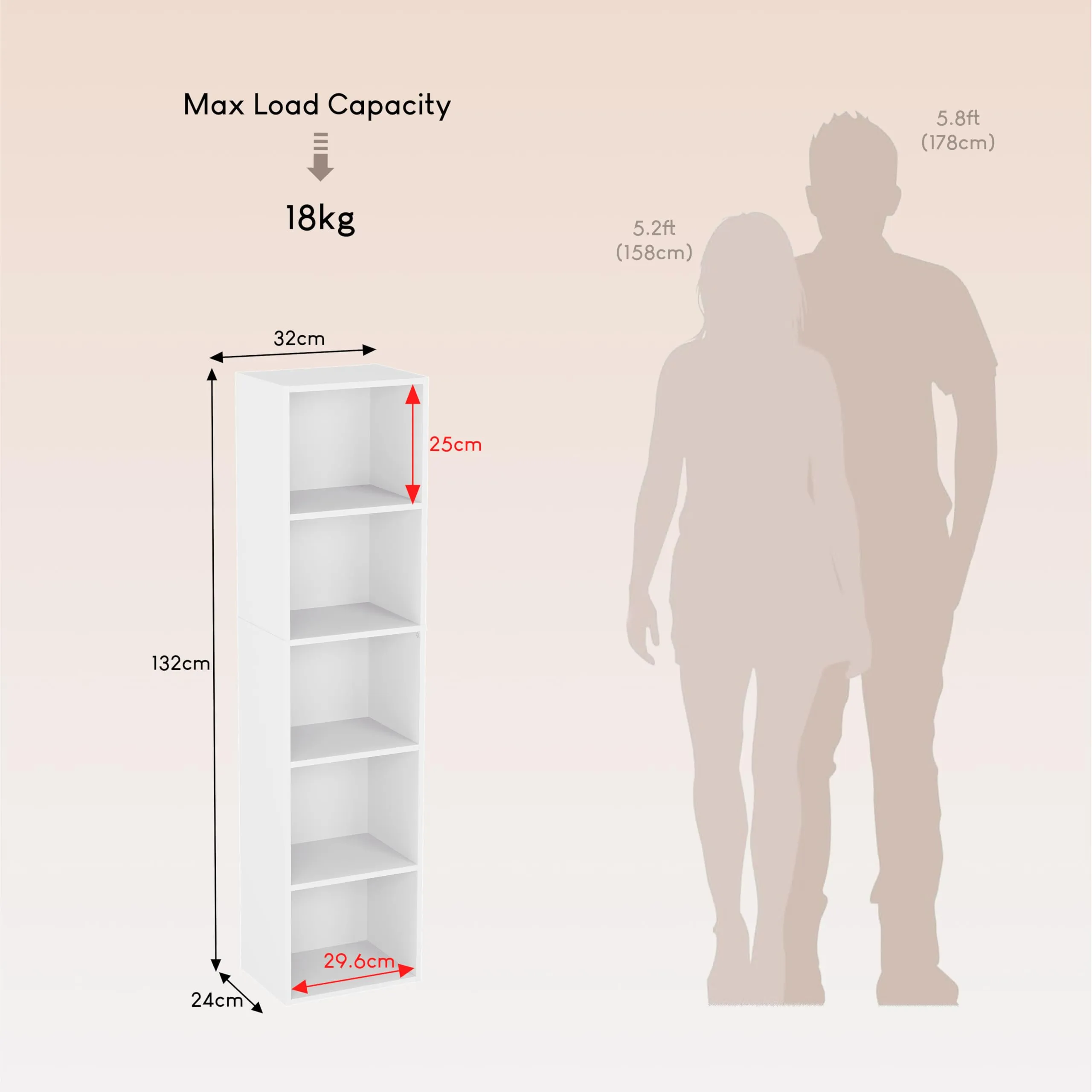 Vida Designs Libreria a cubo Oxford a 5 ripiani in legno, bianco - immagine 7
